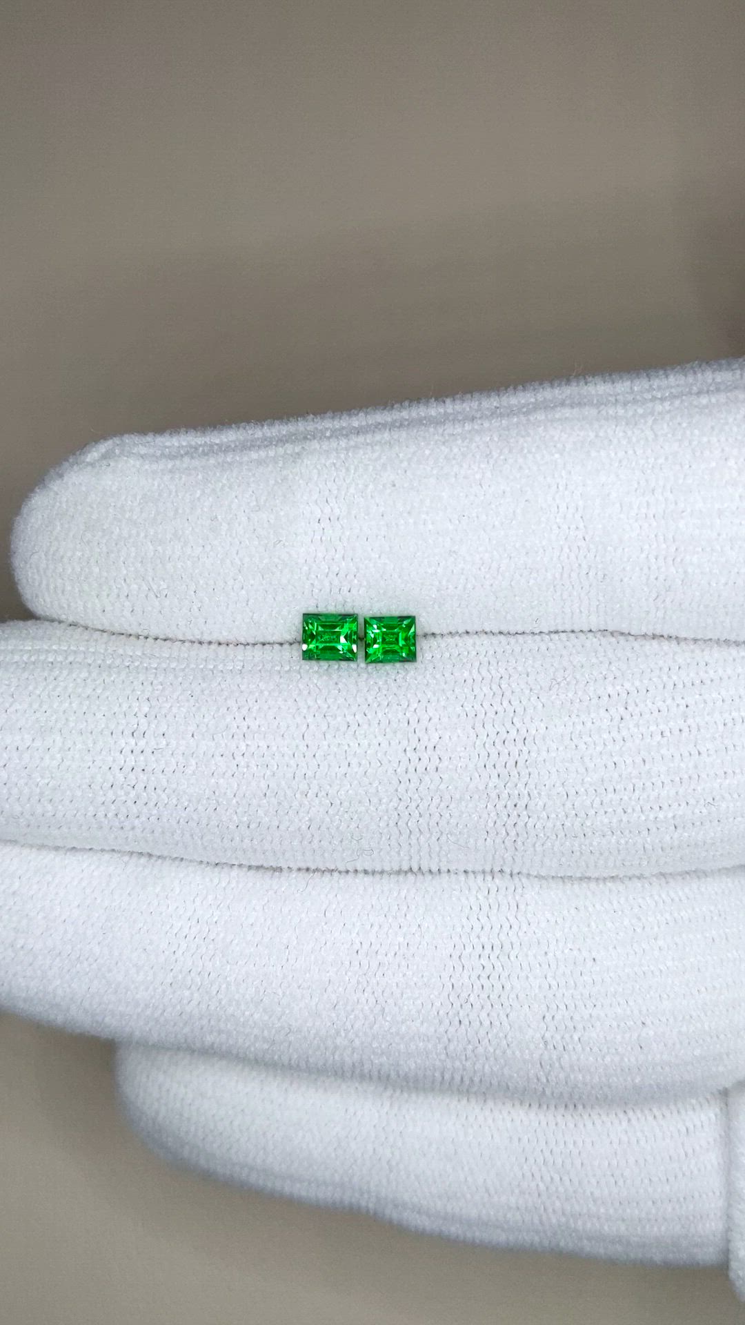 0.72 Ct.Tw.Total Carat Weight Tsavorite Garnet Pair from Tanzania Size Video