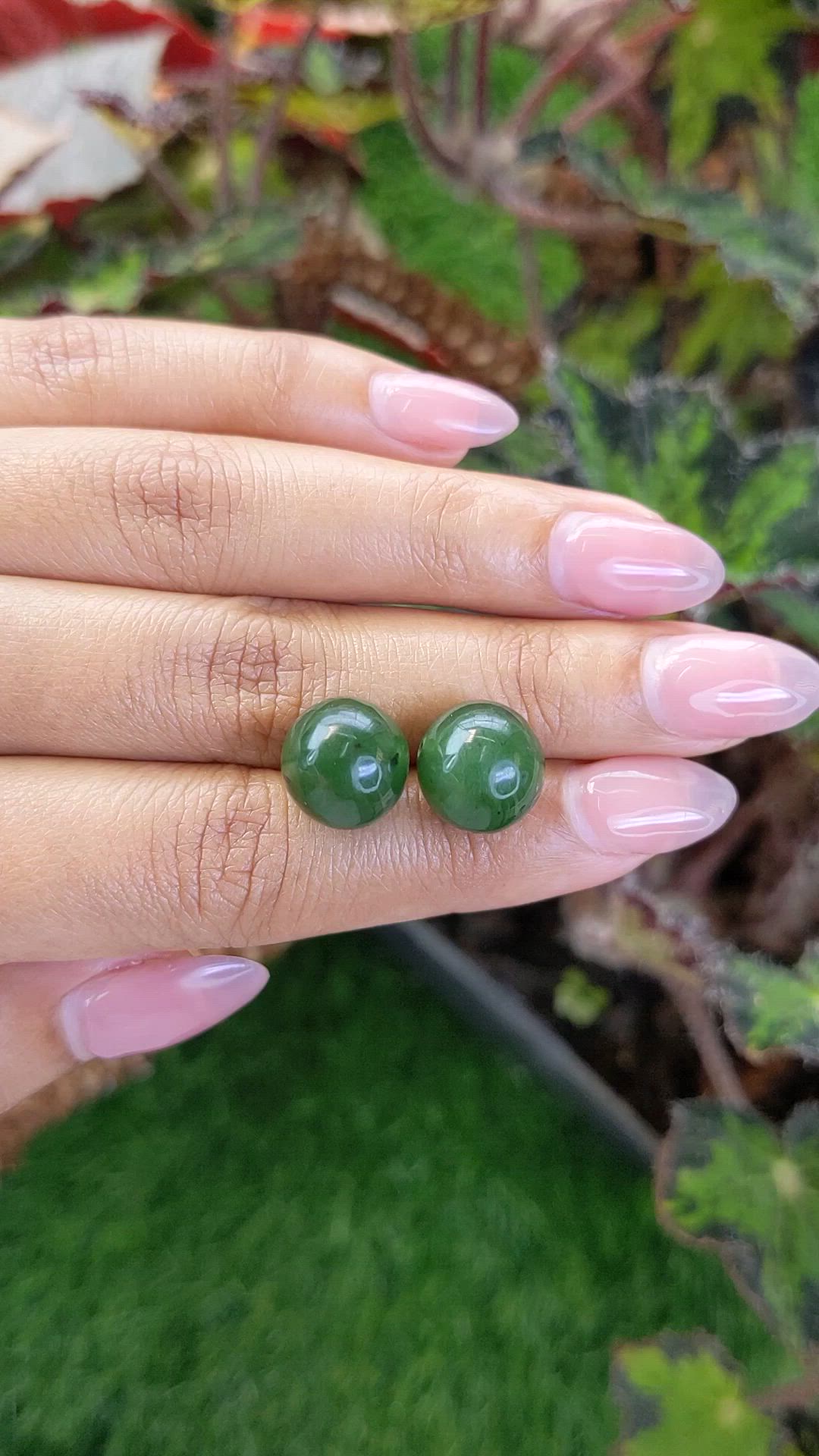 25.52 Ct.Tw.Total Carat Weight Green Jade Pair from Burma (Myanmar) Size Video