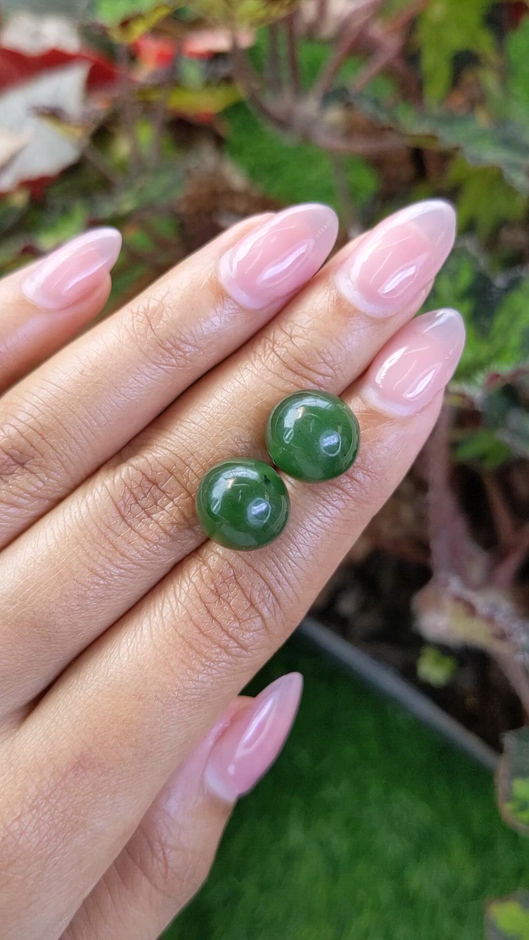 25.52 Ct.Tw.Total Carat Weight Green Jade Pair from Burma (Myanmar) Size Video