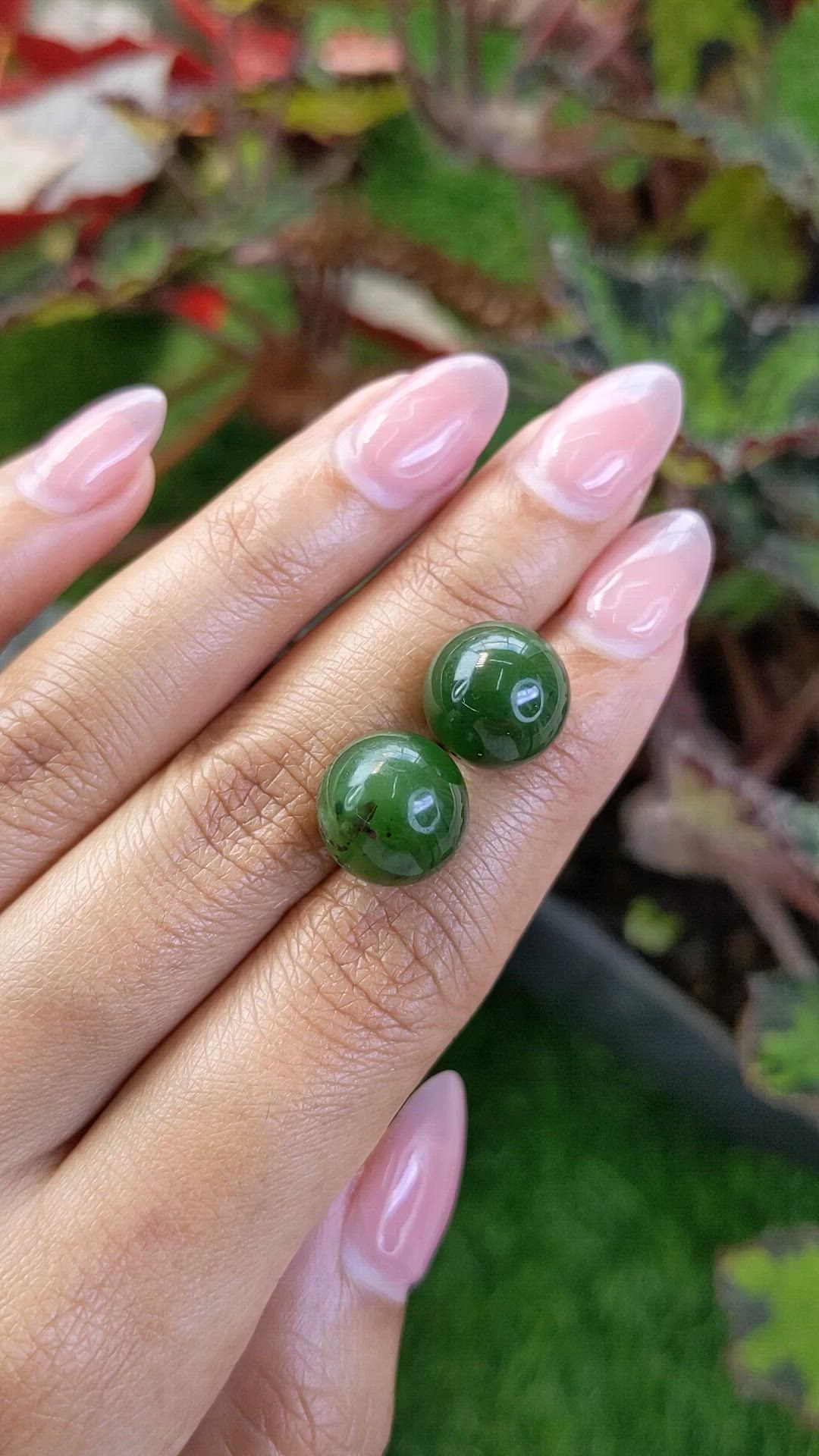 28.21 Ct.Tw.Total Carat Weight Green Jade Pair from Burma (Myanmar) Size Video