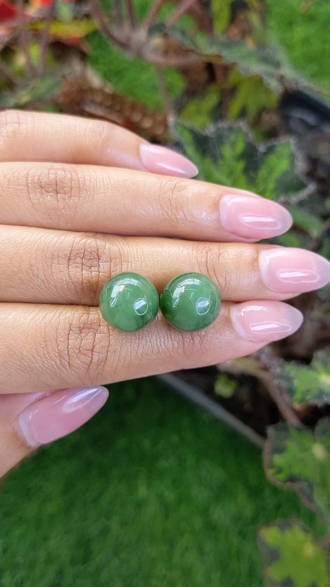 28.54 Ct.Tw.Total Carat Weight Green Jade Pair from Burma (Myanmar) Size Video