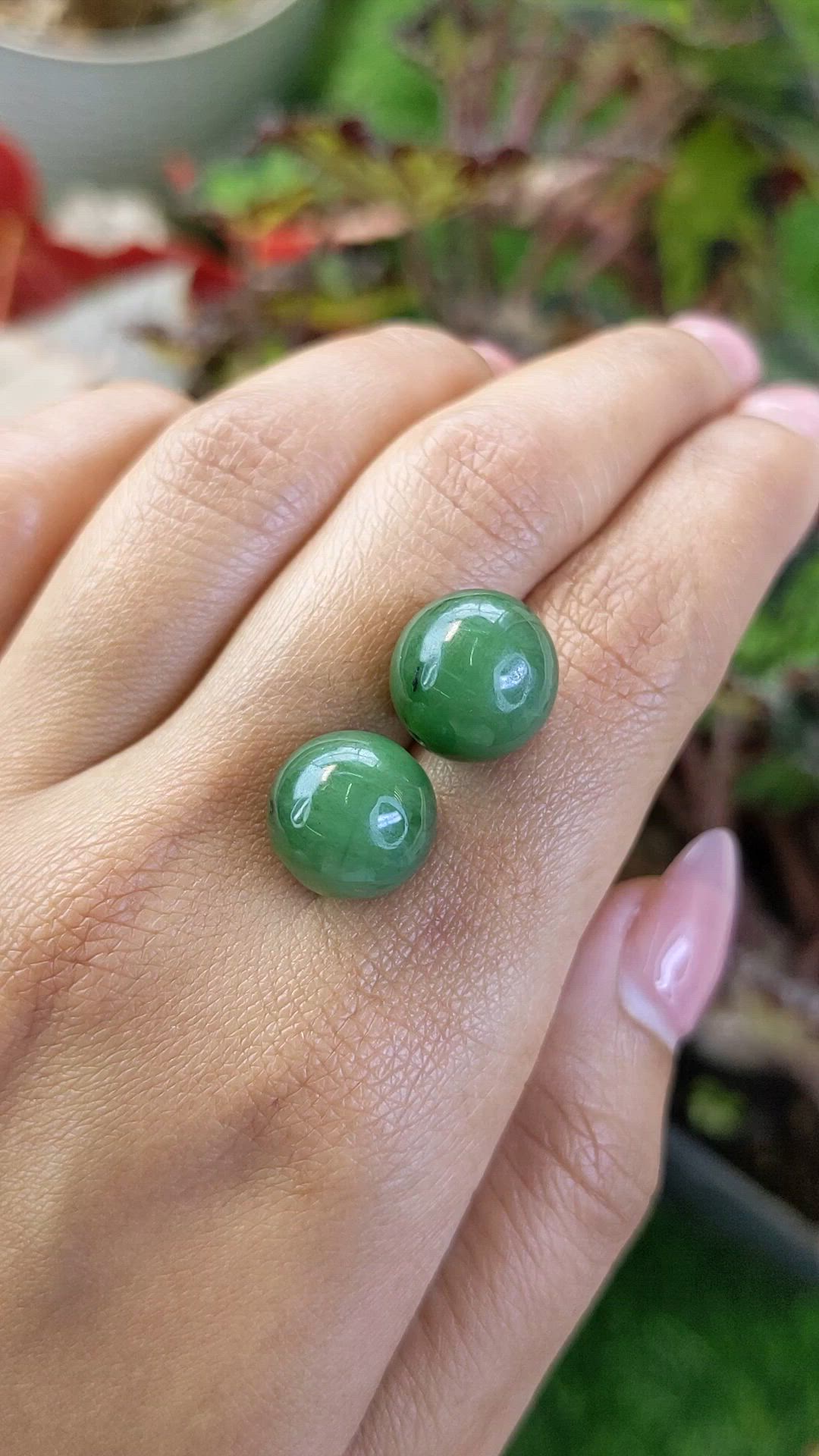28.54 Ct.Tw.Total Carat Weight Green Jade Pair from Burma (Myanmar) Size Video