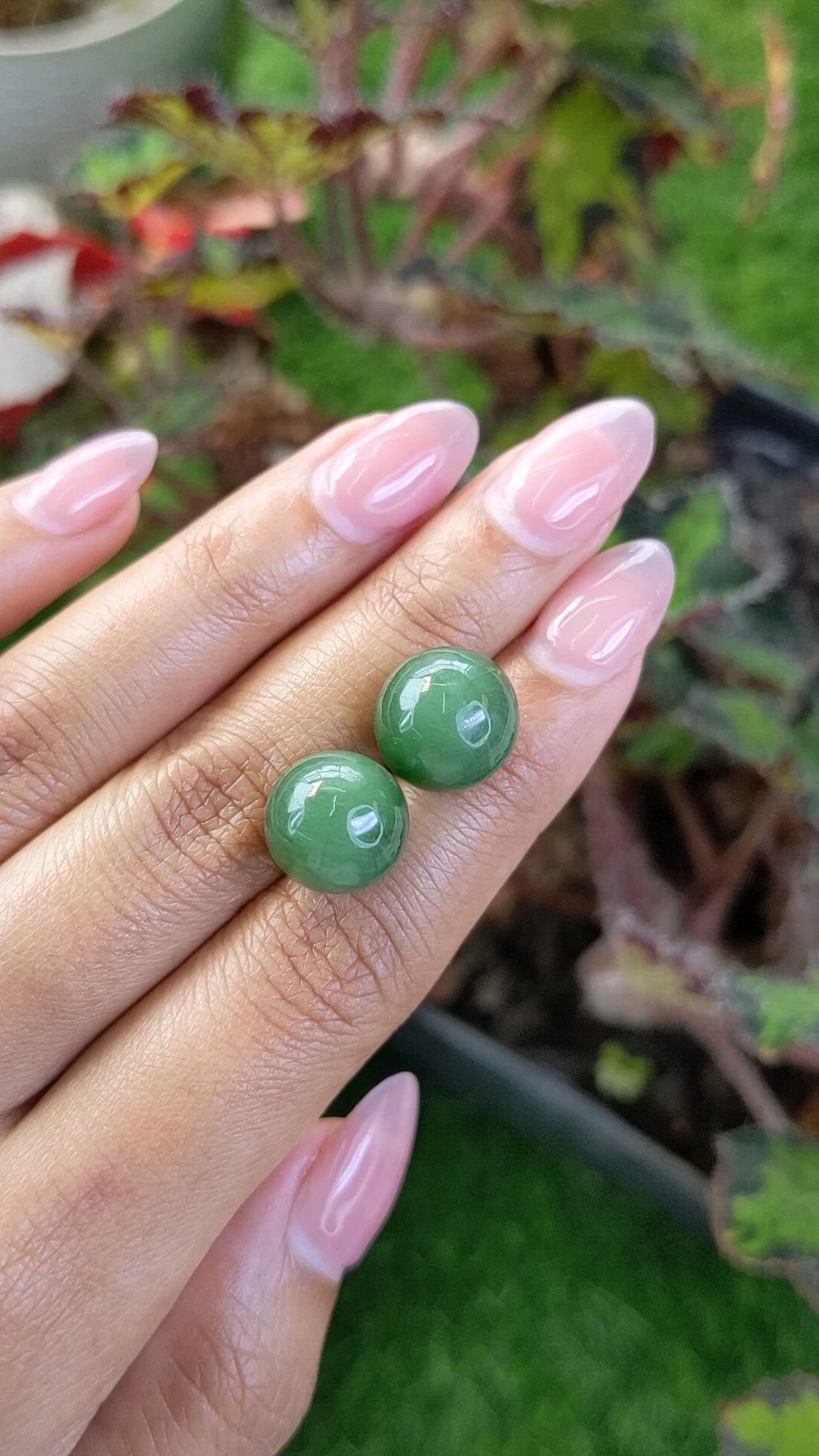28.54 Ct.Tw.Total Carat Weight Green Jade Pair from Burma (Myanmar) Size Video
