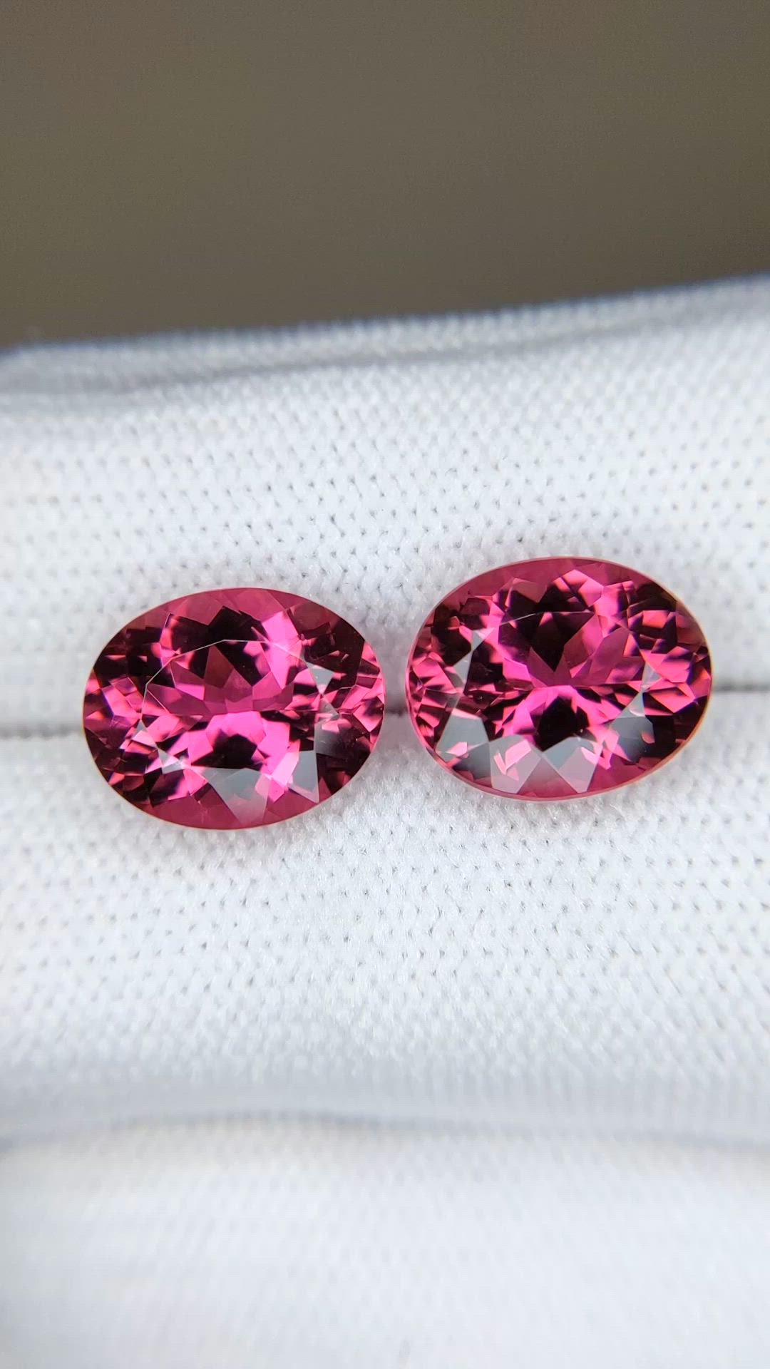 7.12&nbsp;Ct.Tw.Total Carat Weight Pink Tourmaline Pair from Brazil Size Video