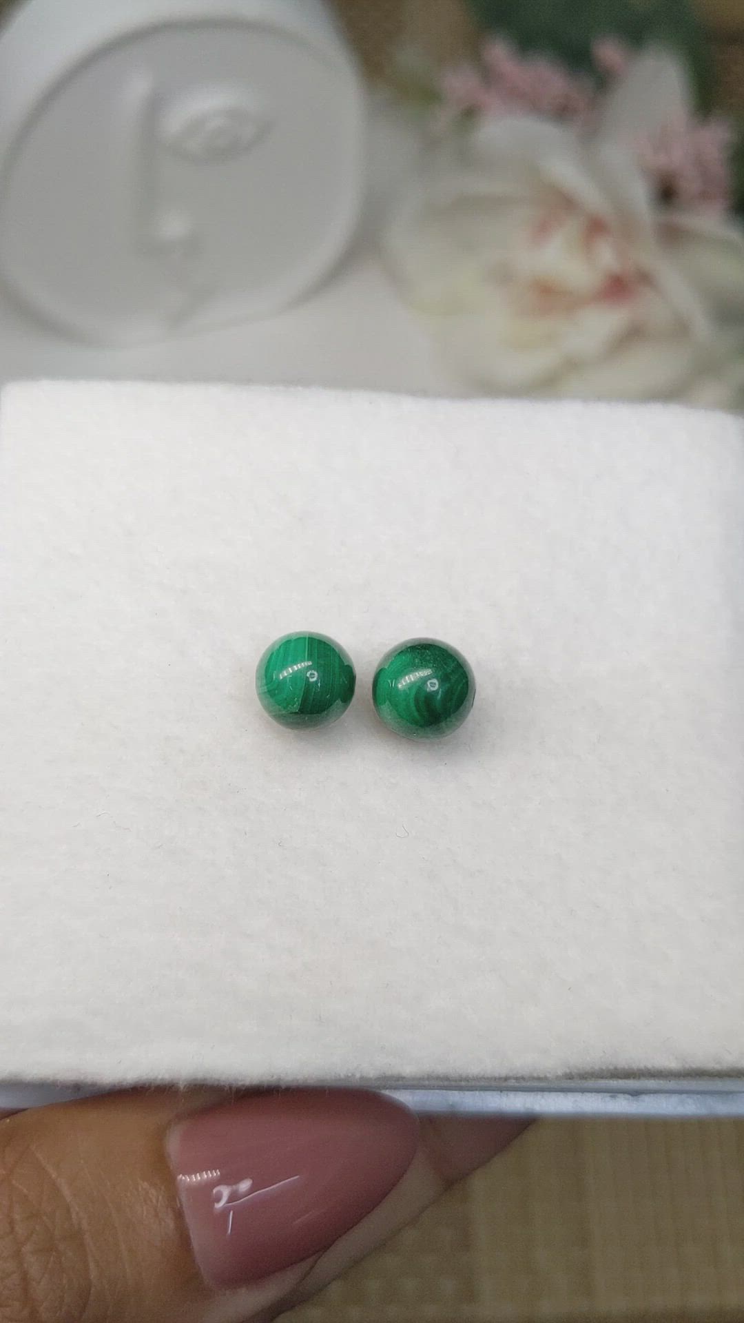 8.71&nbsp;Ct.Tw.Total Carat Weight Malachite Pair from Madagascar Size Video