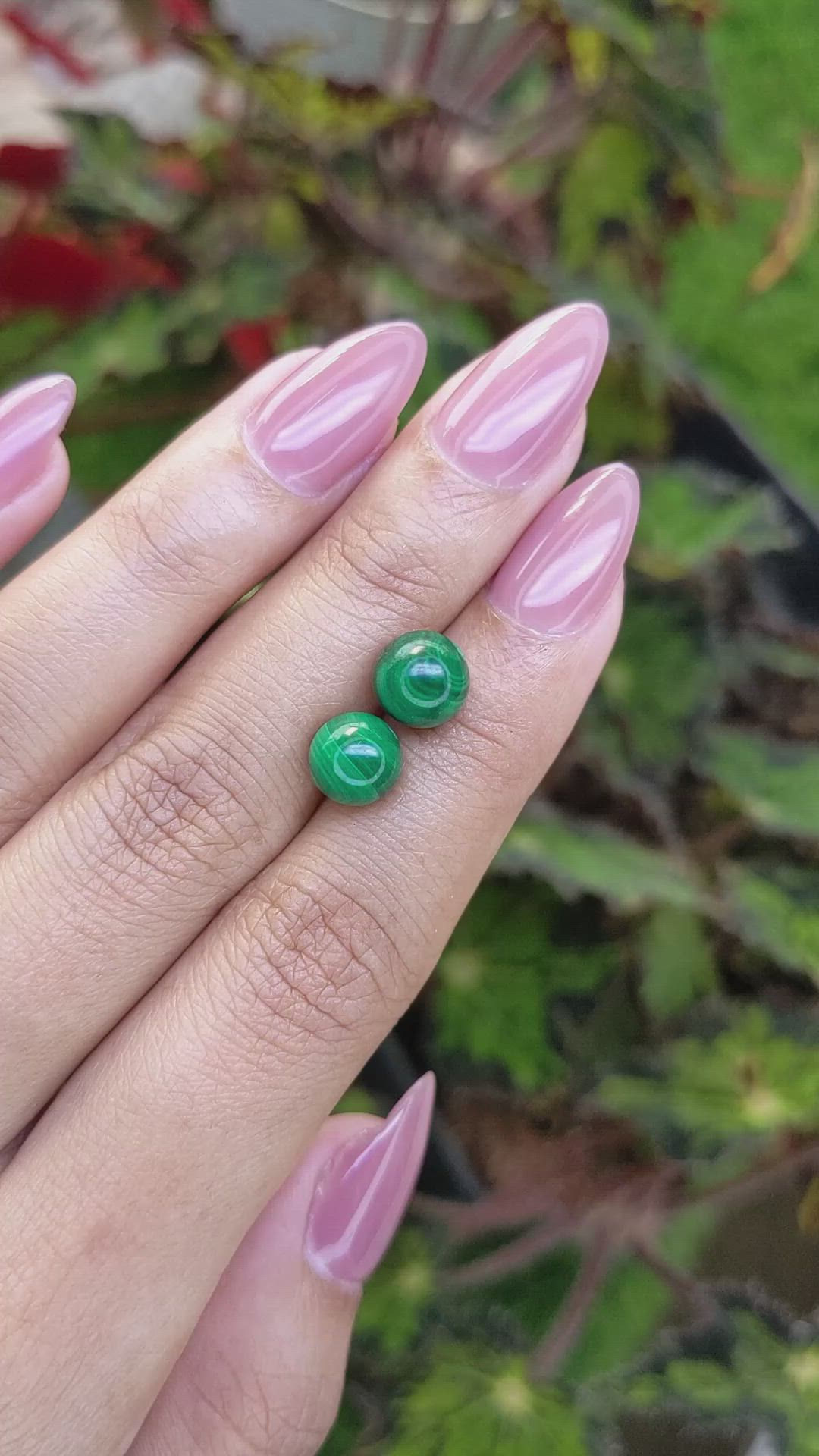 8.71&nbsp;Ct.Tw.Total Carat Weight Malachite Pair from Madagascar Size Video