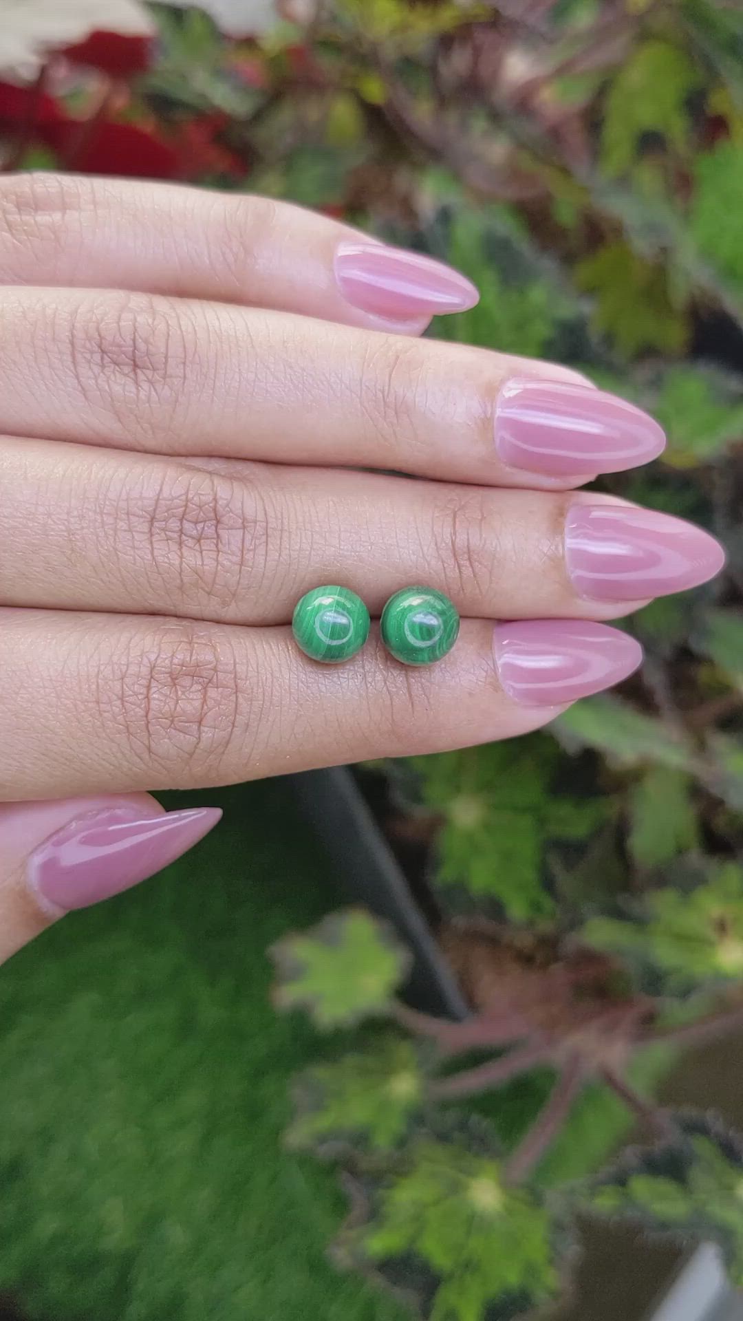 8.71&nbsp;Ct.Tw.Total Carat Weight Malachite Pair from Madagascar Size Video