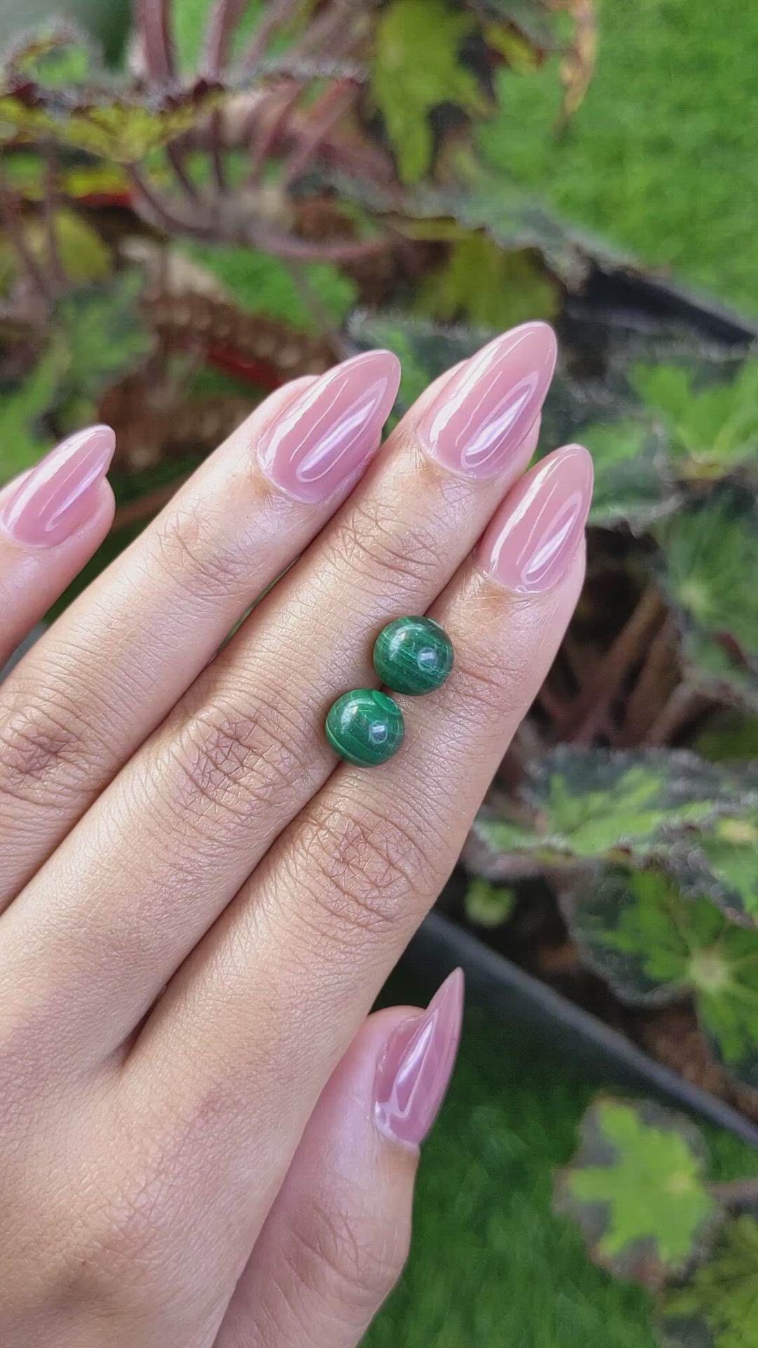 9.63&nbsp;Ct.Tw.Total Carat Weight Malachite Pair from Madagascar Size Video
