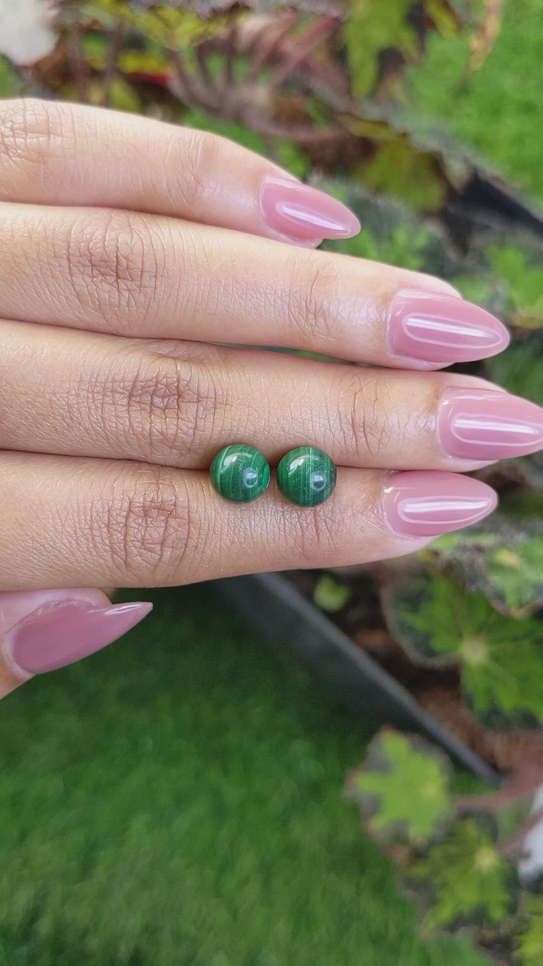 9.63&nbsp;Ct.Tw.Total Carat Weight Malachite Pair from Madagascar Size Video