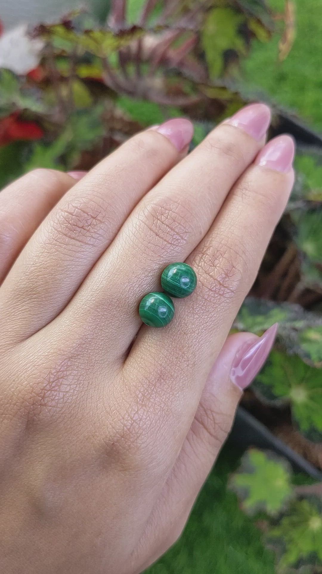 9.63&nbsp;Ct.Tw.Total Carat Weight Malachite Pair from Madagascar Size Video