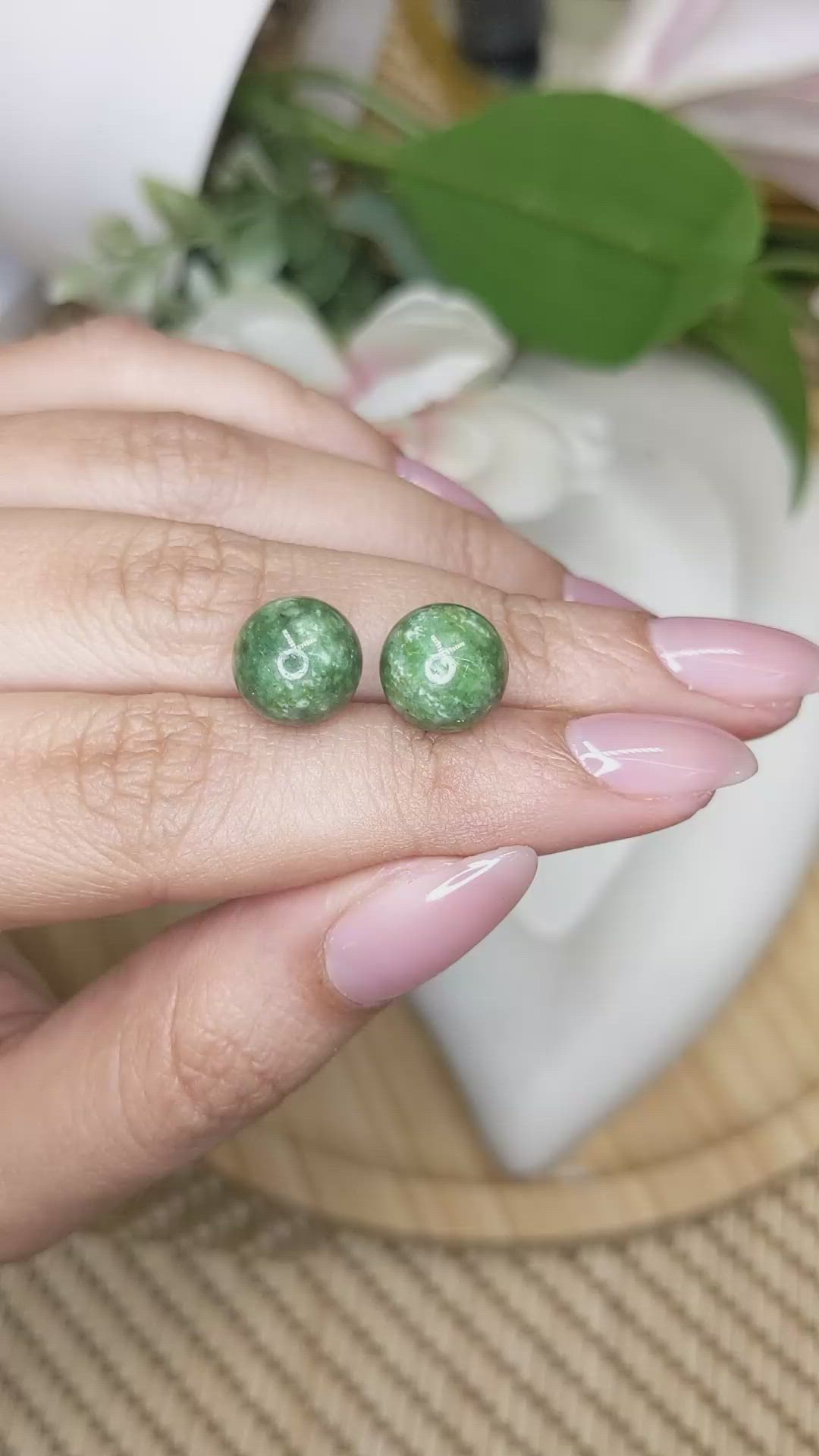 15.00 Ct.Tw.Total Carat Weight Green Jade Pair from Burma (Myanmar) Size Video
