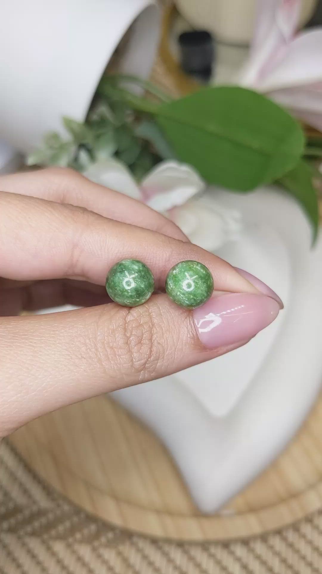 15.00 Ct.Tw.Total Carat Weight Green Jade Pair from Burma (Myanmar) Size Video