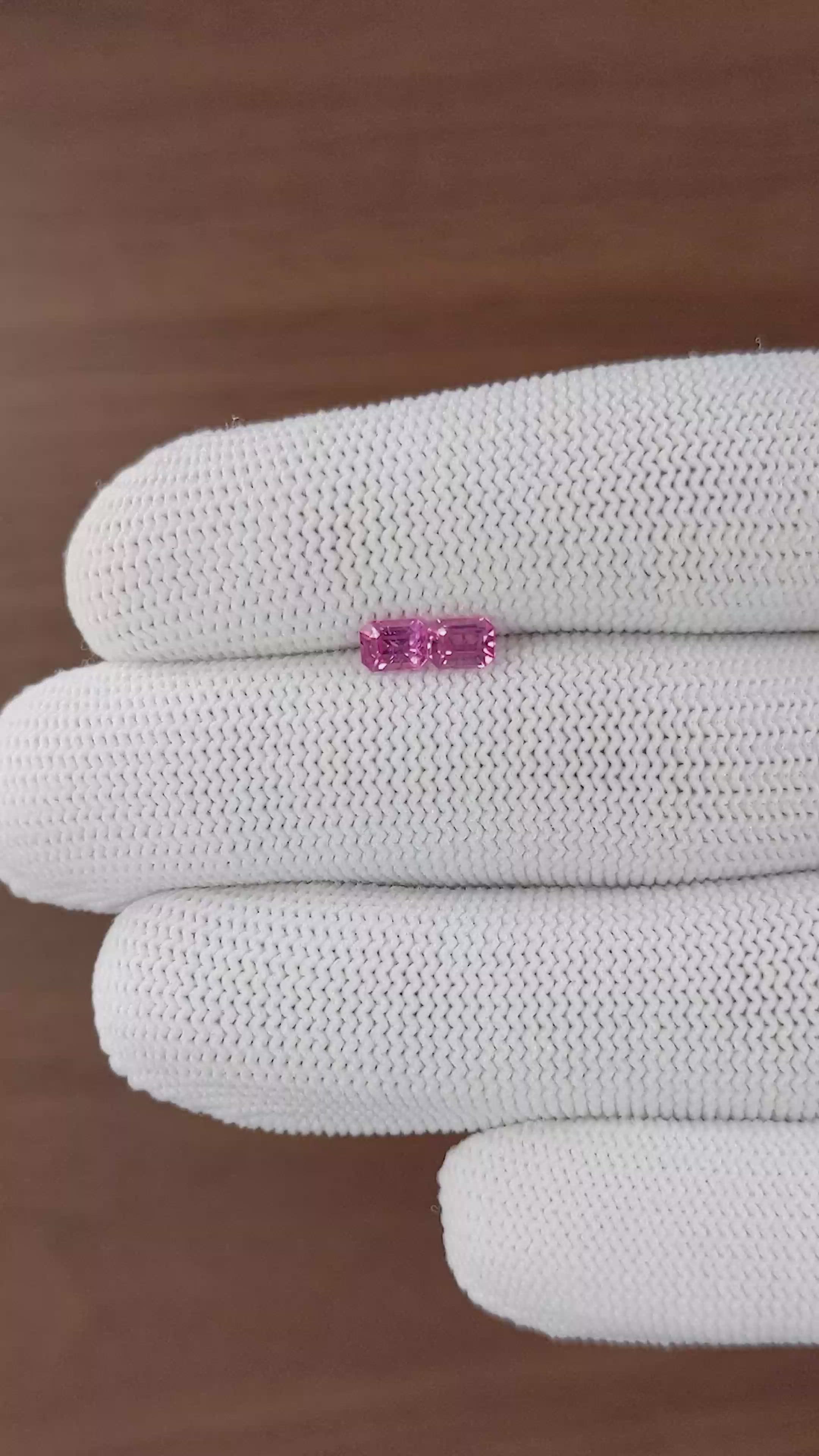 0.84&nbsp;Ct.Tw.Total Carat Weight Pink Spinel Pair from Tanzania Size Video