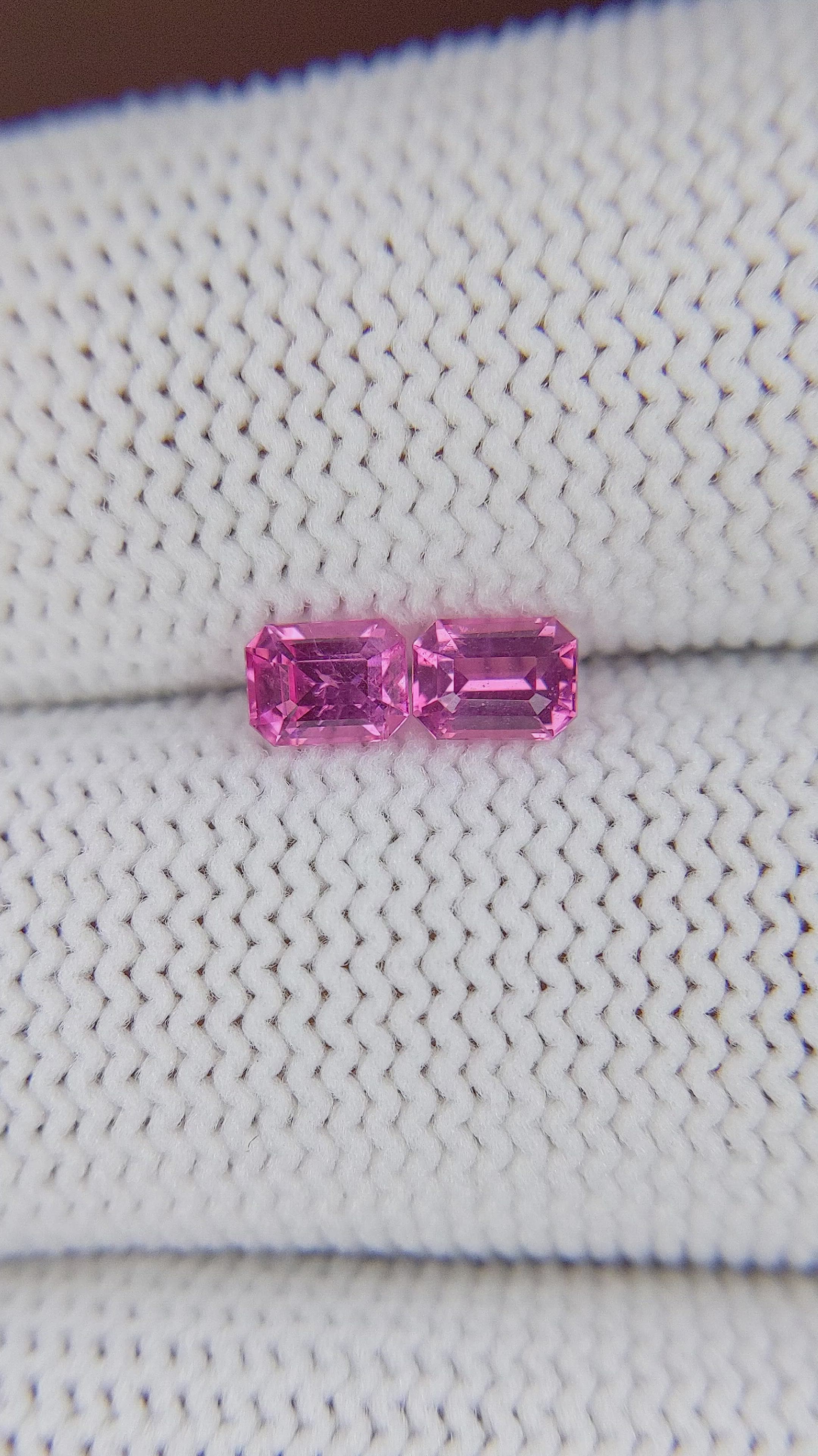 0.84&nbsp;Ct.Tw.Total Carat Weight Pink Spinel Pair from Tanzania Size Video