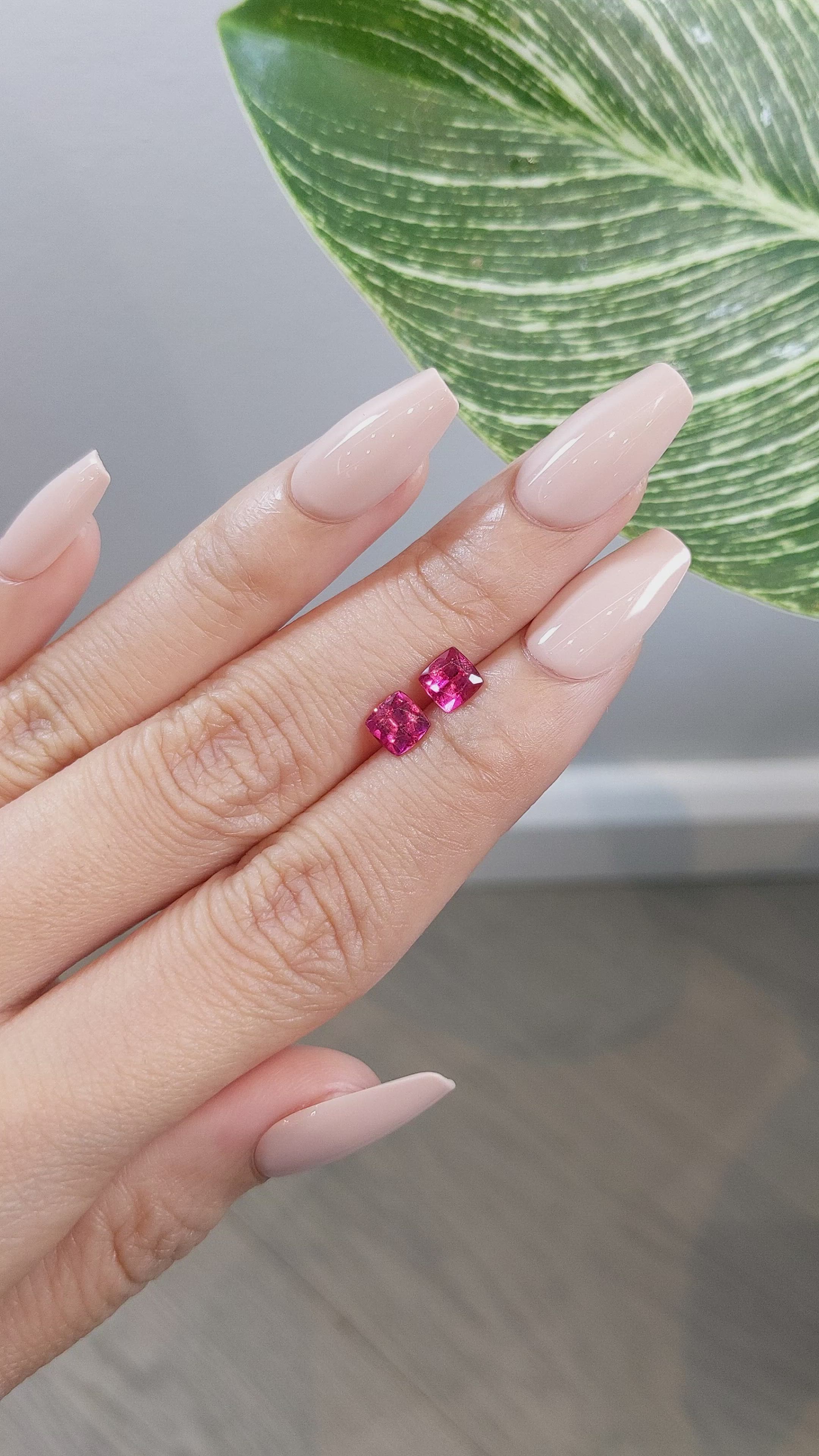 1.36&nbsp;Ct.Tw.Total Carat Weight Tourmaline Pair from Brazil Size Video