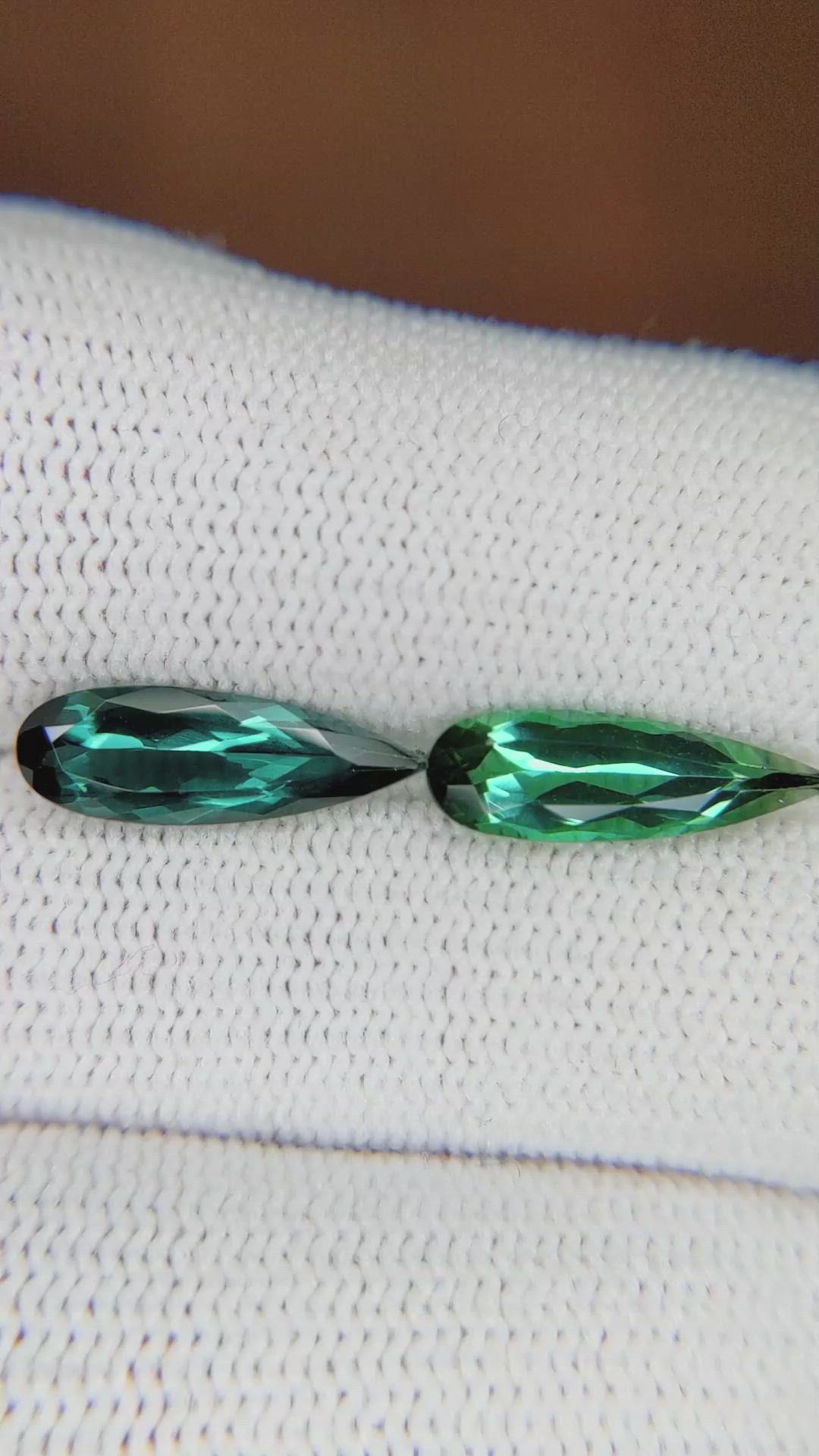 2.63&nbsp;Ct.Tw.Total Carat Weight Tourmaline Pair from Brazil Size Video