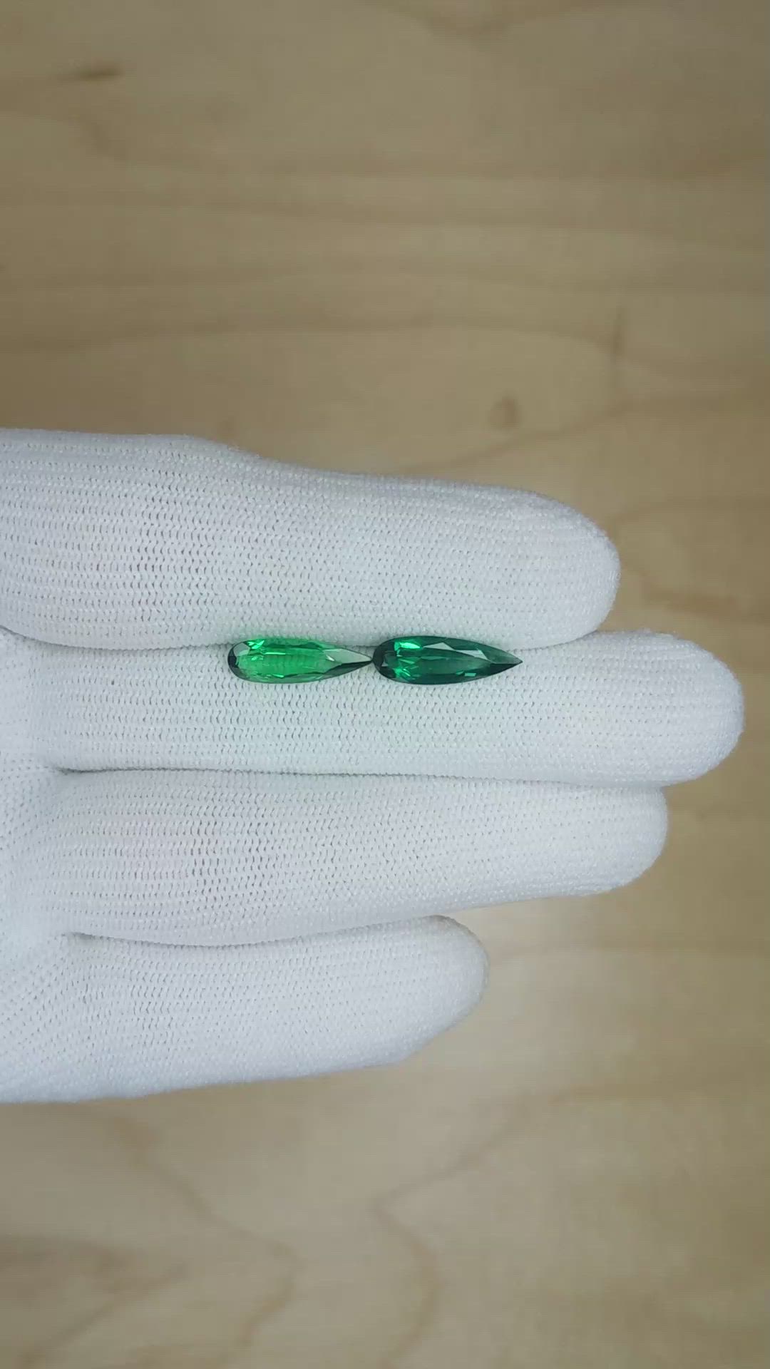 2.63&nbsp;Ct.Tw.Total Carat Weight Tourmaline Pair from Brazil Size Video