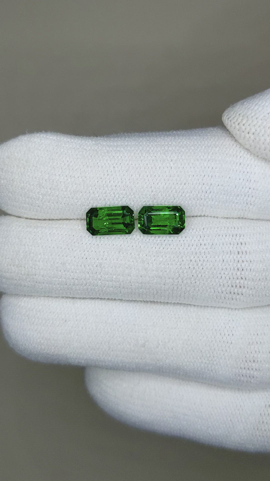 2.69 Ct.Tw.Total Carat Weight Tsavorite Garnet Pair from Madagascar Size Video