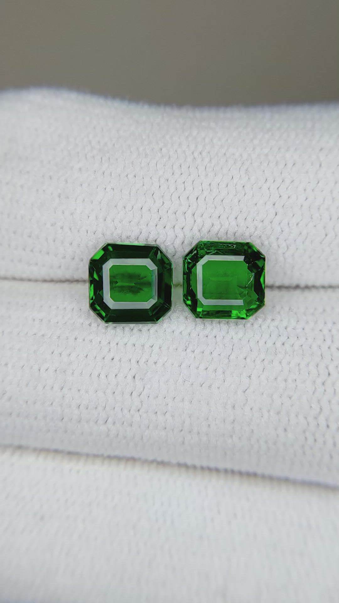 2.30 Ct.Tw.Total Carat Weight Tsavorite Garnet Pair from Madagascar Size Video