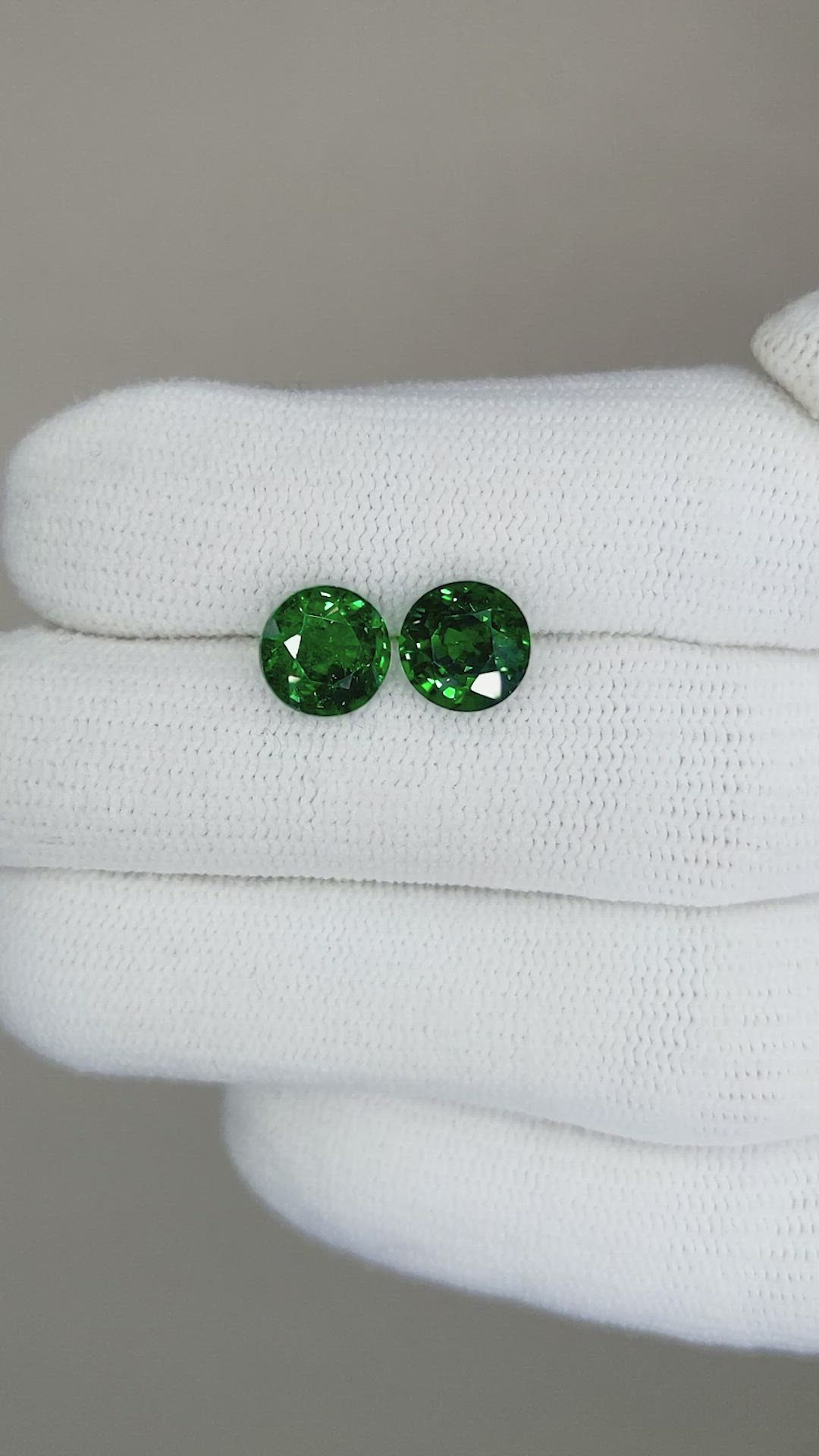 4.05 Ct.Tw.Total Carat Weight Tsavorite Garnet Pair from Madagascar Size Video