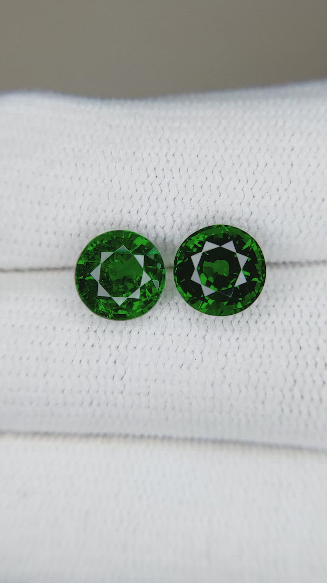 4.05 Ct.Tw.Total Carat Weight Tsavorite Garnet Pair from Madagascar Size Video