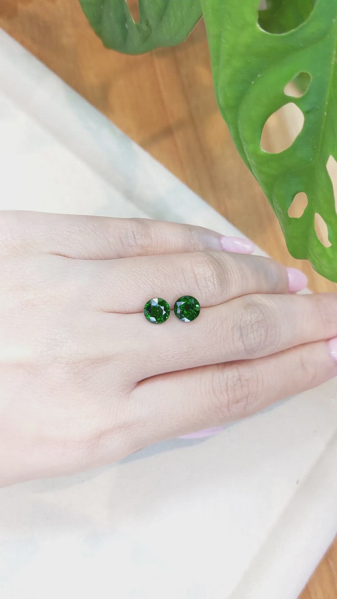 3.25 Ct.Tw.Total Carat Weight Tsavorite Garnet Pair from Madagascar Size Video