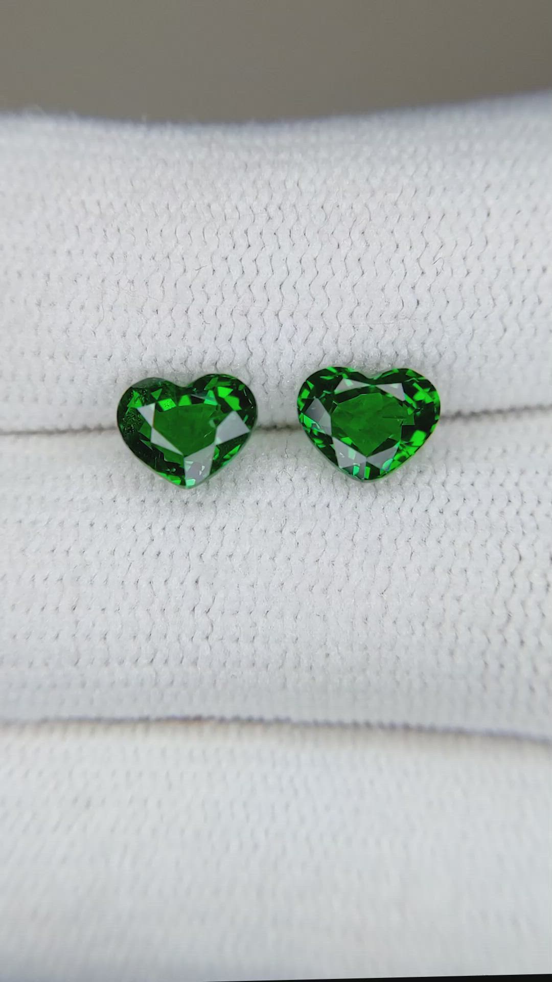 2.00 Ct.Tw.Total Carat Weight Tsavorite Garnet Pair from Madagascar Size Video