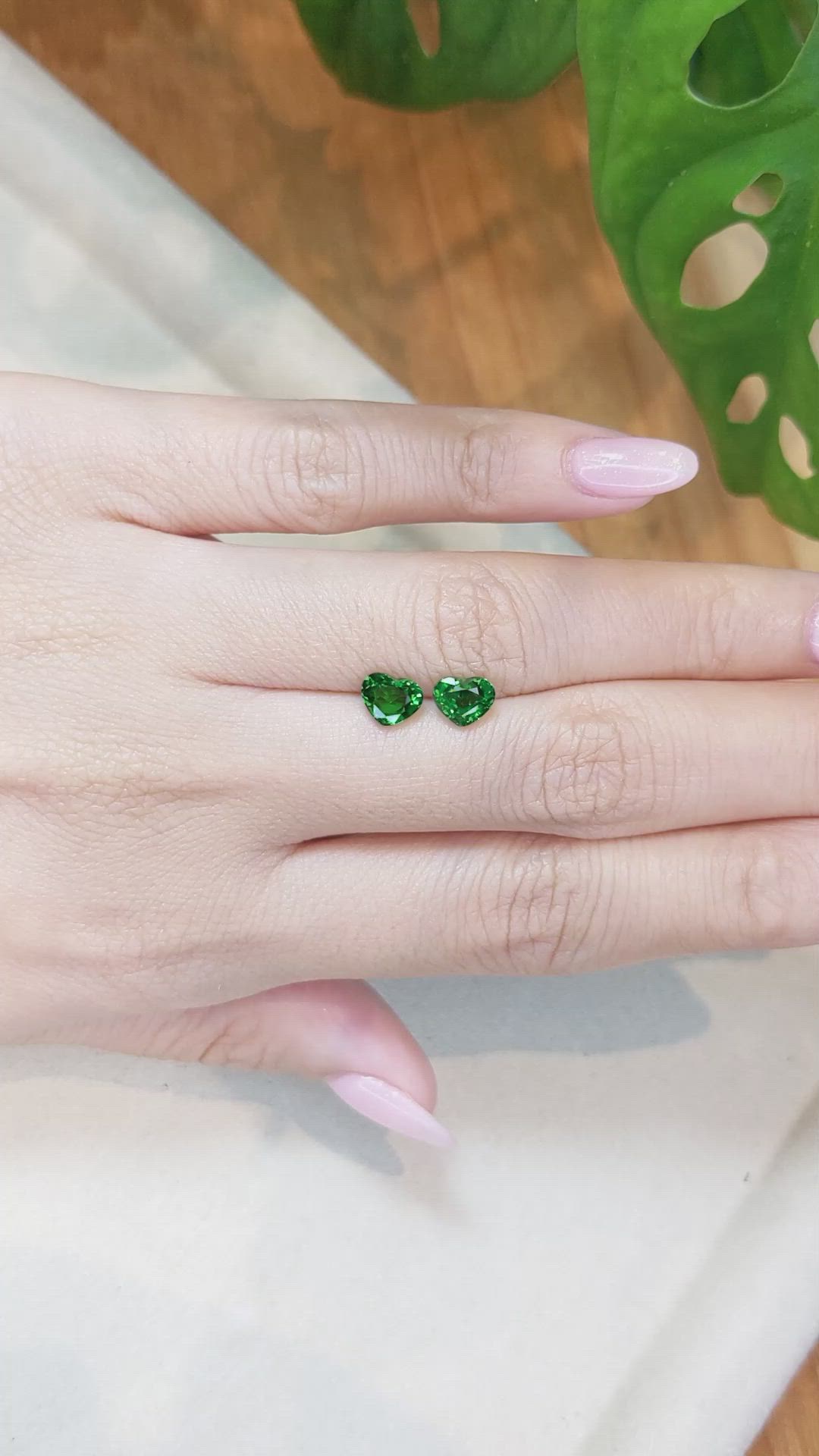 2.00 Ct.Tw.Total Carat Weight Tsavorite Garnet Pair from Madagascar Size Video