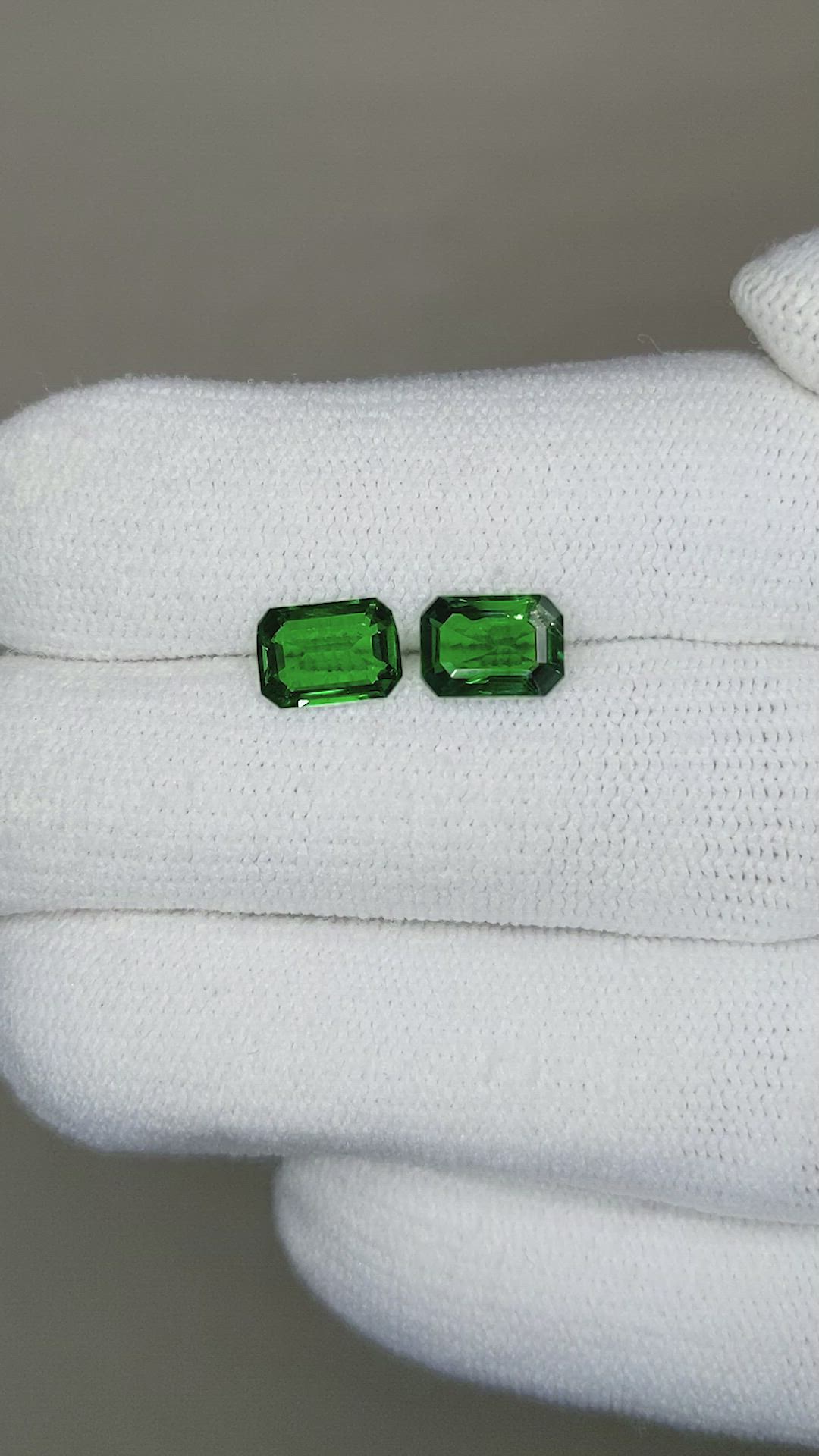 2.19 Ct.Tw.Total Carat Weight Tsavorite Garnet Pair from Madagascar Size Video