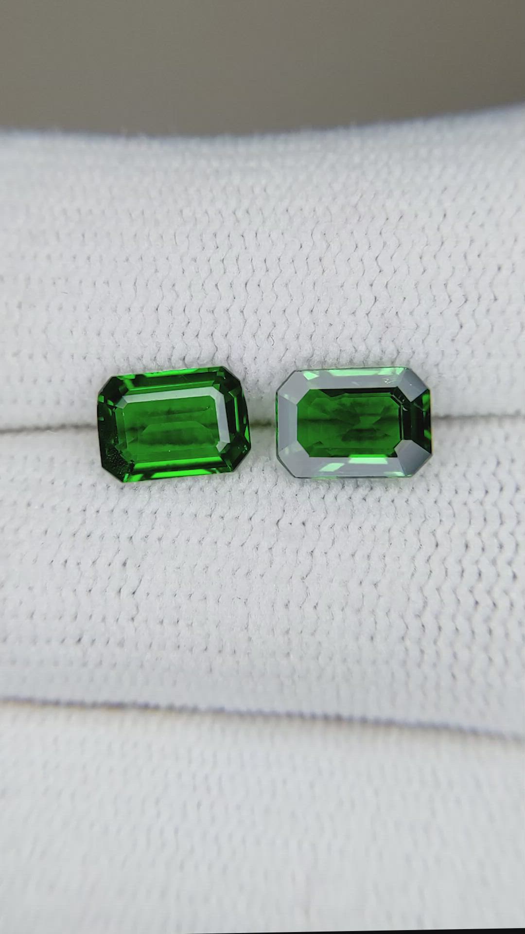 2.19 Ct.Tw.Total Carat Weight Tsavorite Garnet Pair from Madagascar Size Video