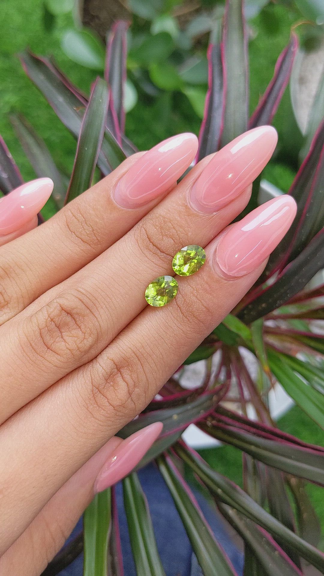 2.43 Ct.Tw.Total Carat Weight Peridot Pair from Ceylon (Sri Lanka) Size Video