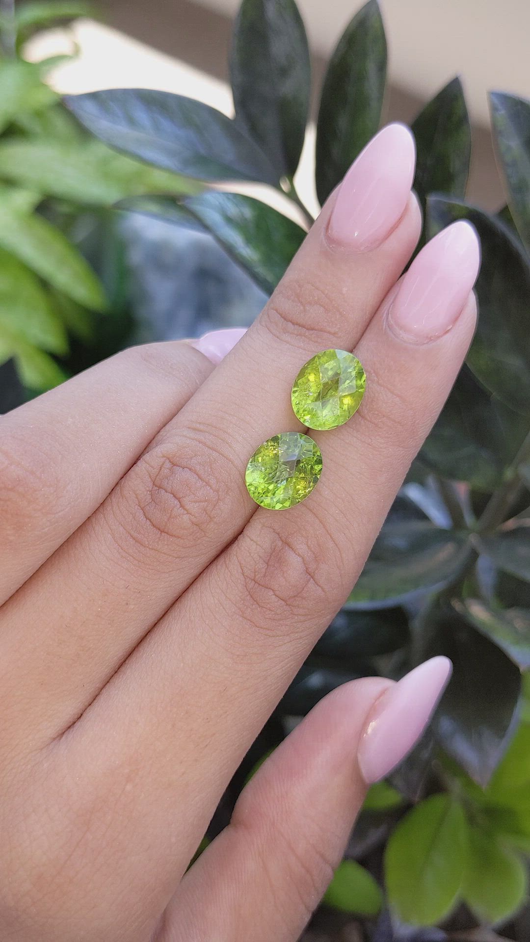 8.81&nbsp;Ct.Tw.Total Carat Weight Peridot Pair from Ceylon (Sri Lanka) Size Video