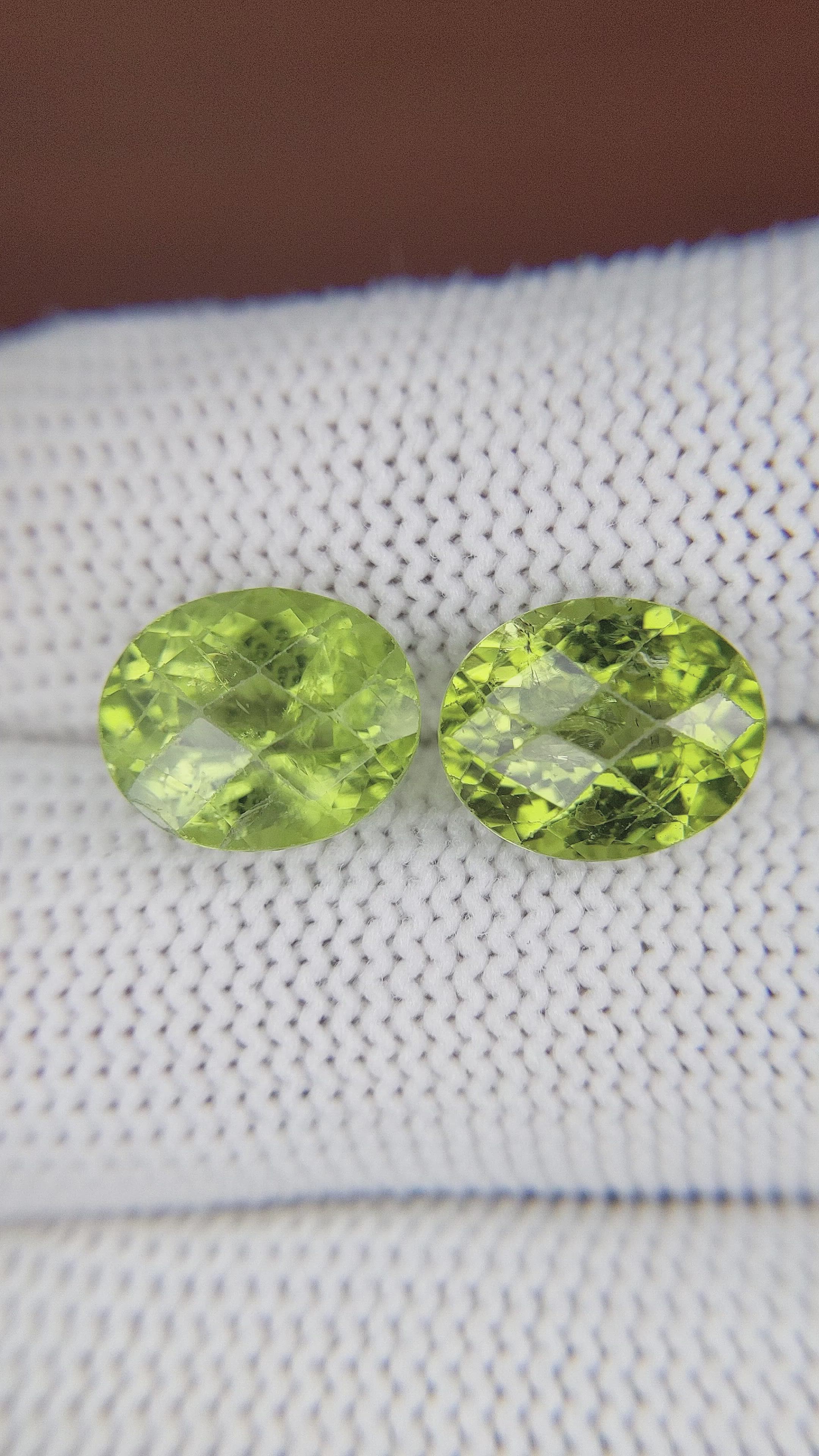 8.81&nbsp;Ct.Tw.Total Carat Weight Peridot Pair from Ceylon (Sri Lanka) Size Video