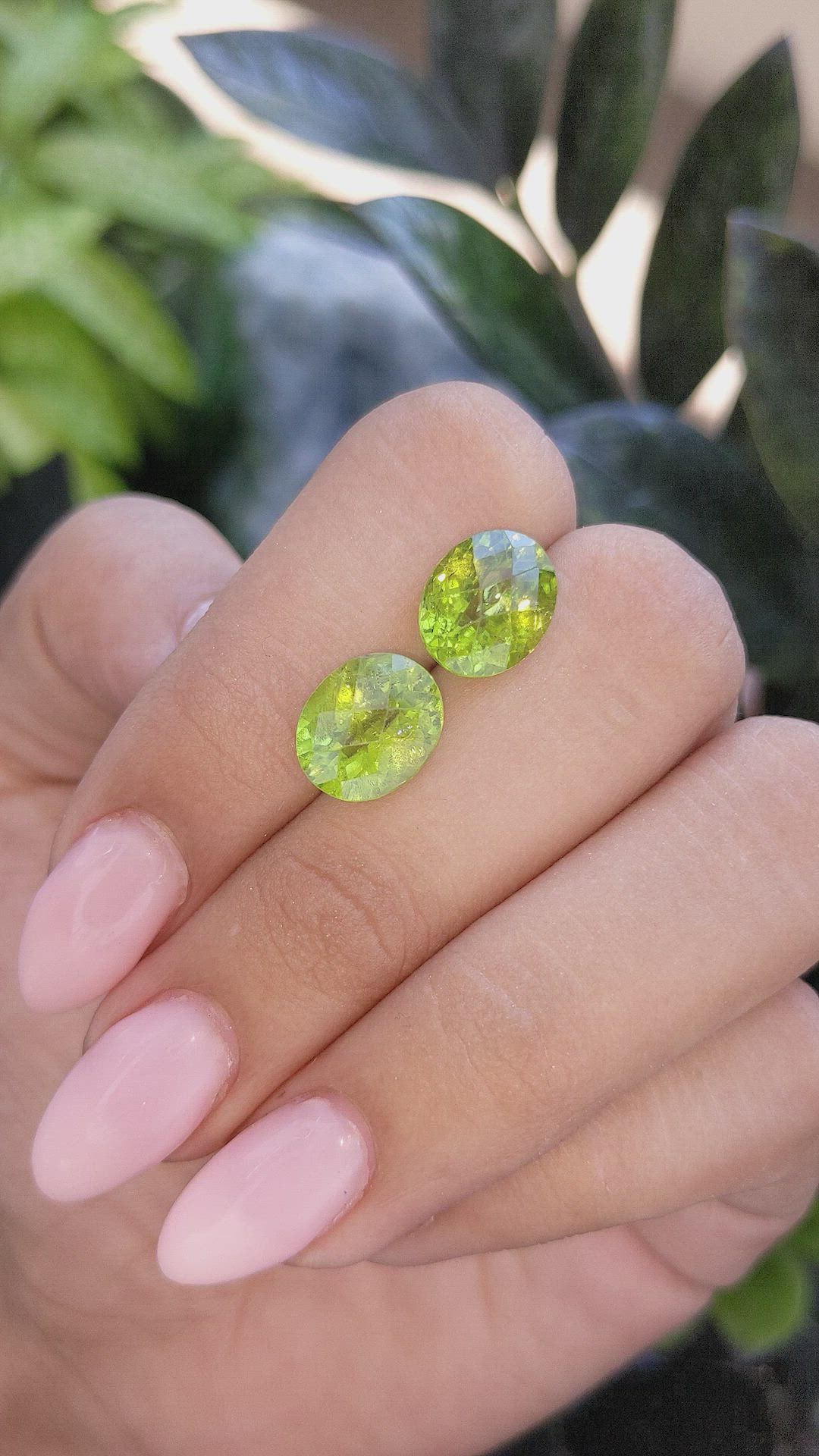 8.81&nbsp;Ct.Tw.Total Carat Weight Peridot Pair from Ceylon (Sri Lanka) Size Video