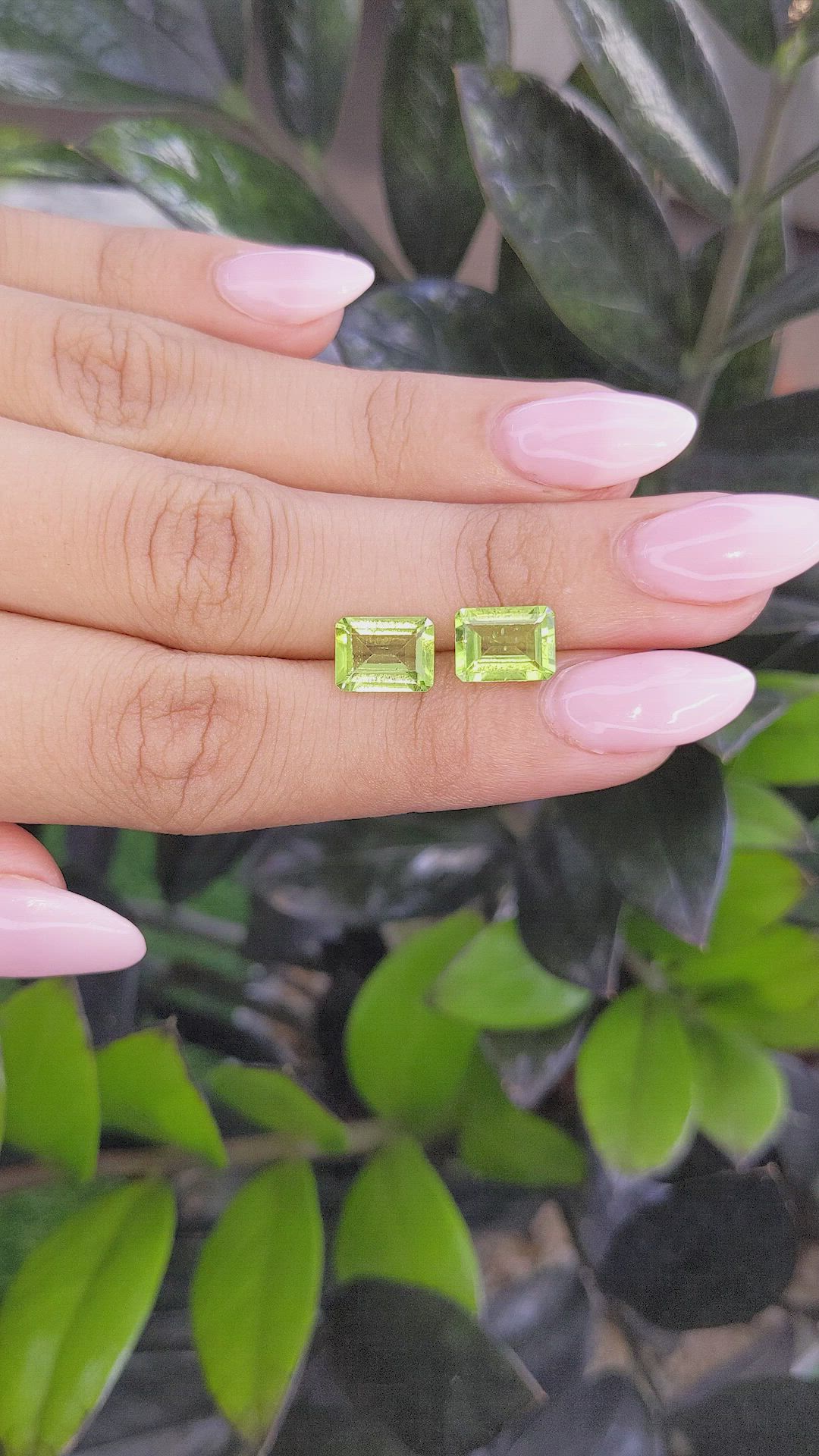 4.31&nbsp;Ct.Tw.Total Carat Weight Peridot Pair from Ceylon (Sri Lanka) Size Video