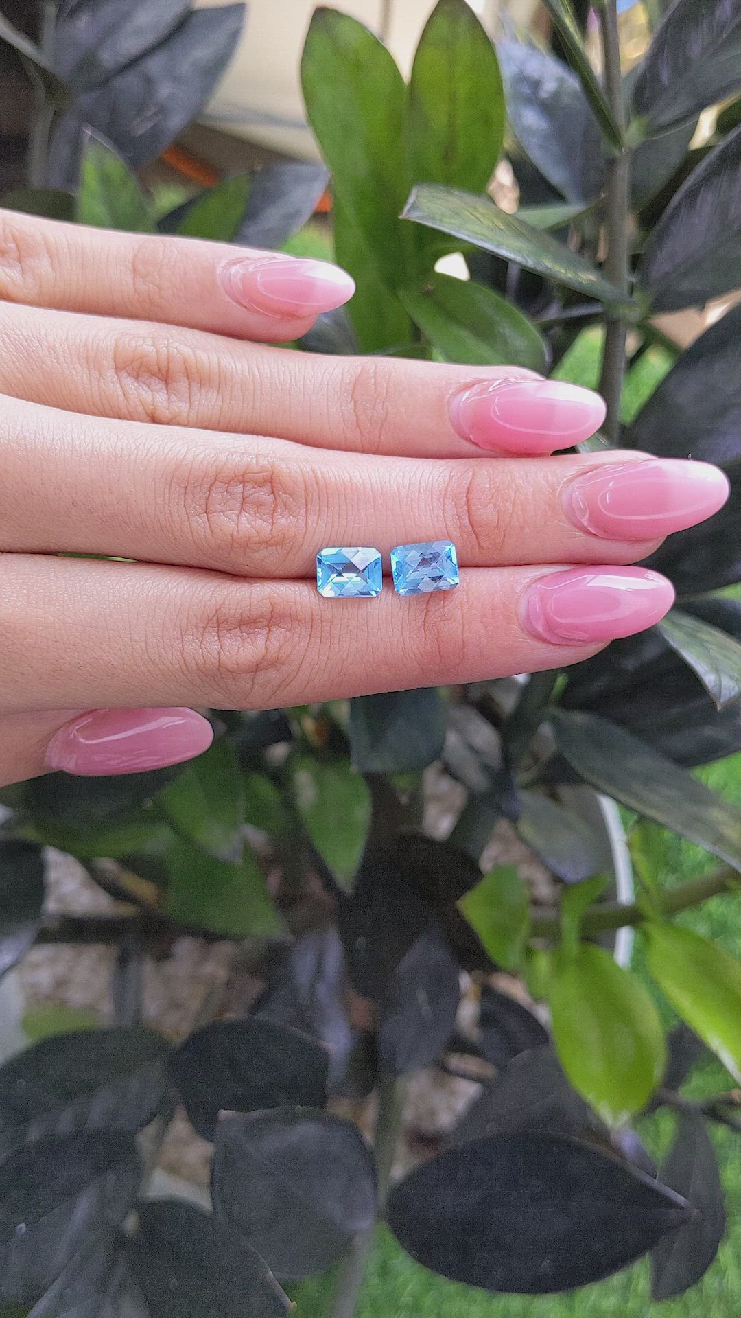 4.13 Ct.Tw.Total Carat Weight Topaz Pair from Ceylon (Sri Lanka) Size Video