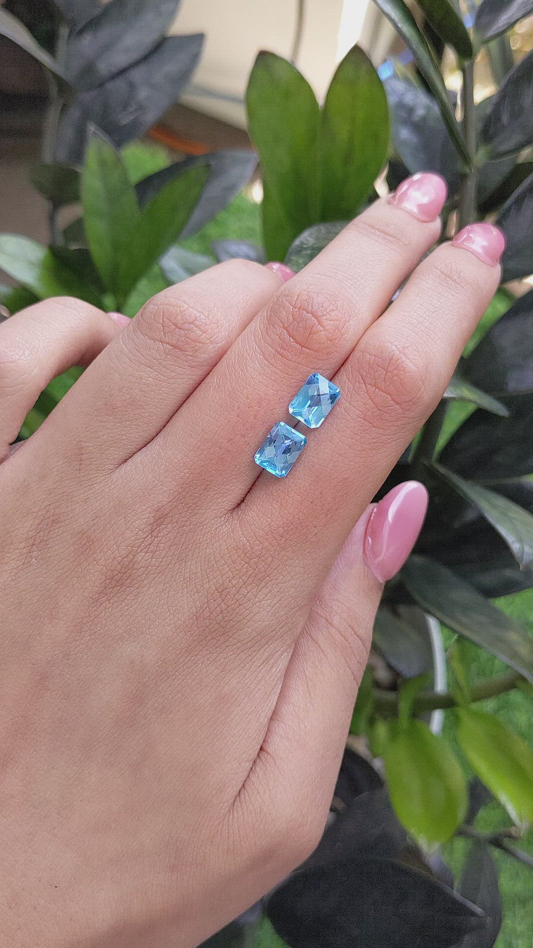 4.13 Ct.Tw.Total Carat Weight Topaz Pair from Ceylon (Sri Lanka) Size Video