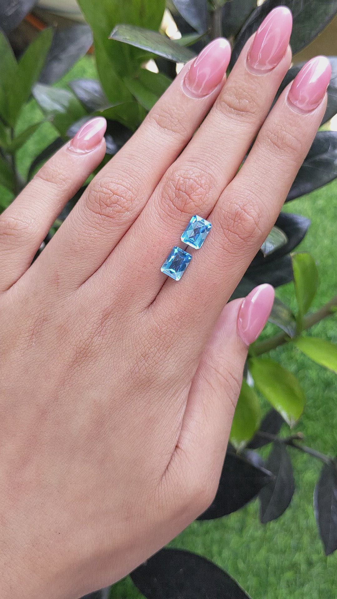 3.88 Ct.Tw.Total Carat Weight Topaz Pair from Ceylon (Sri Lanka) Size Video