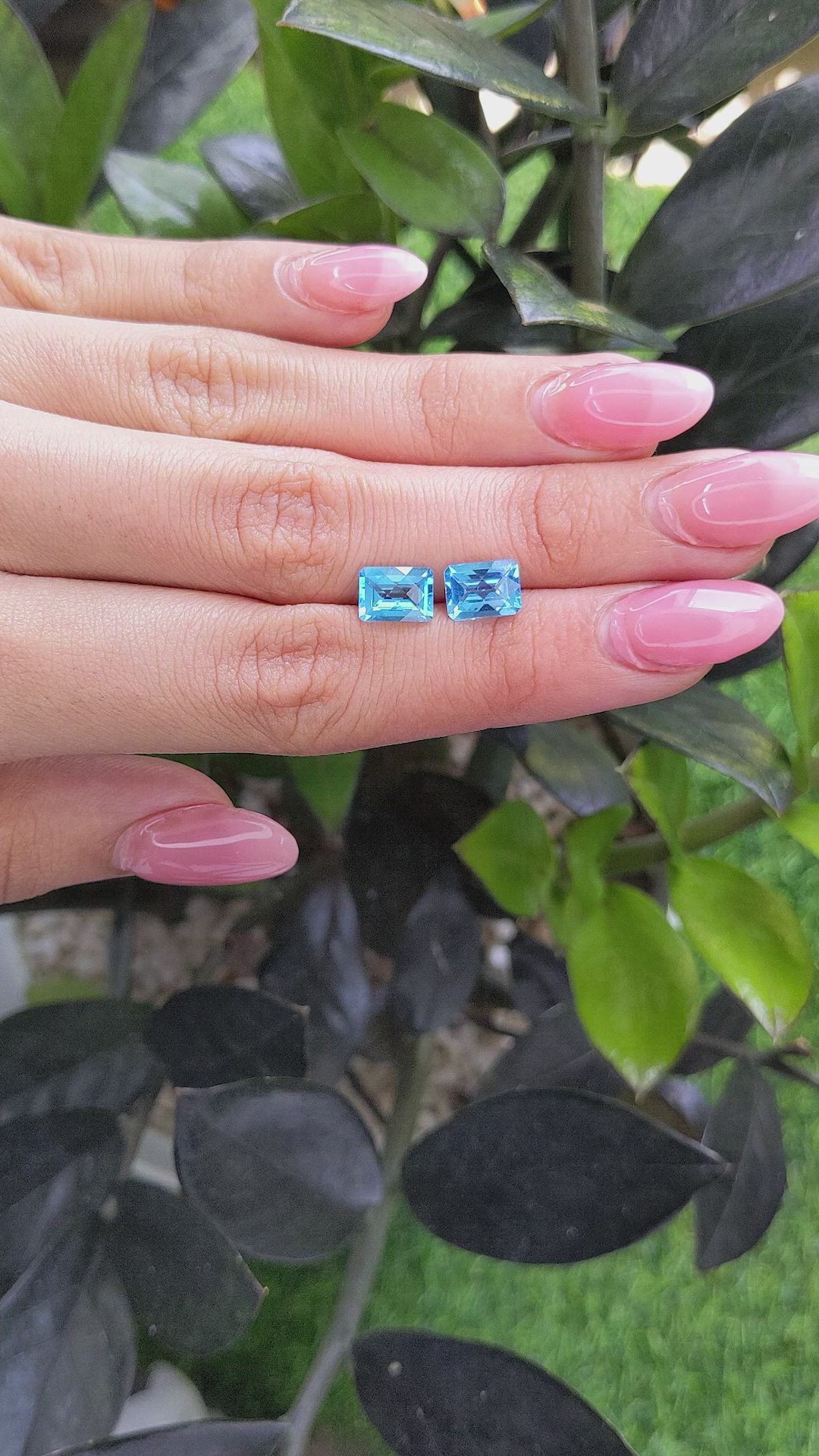 3.88 Ct.Tw.Total Carat Weight Topaz Pair from Ceylon (Sri Lanka) Size Video