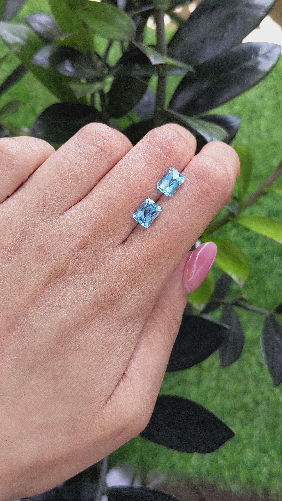 4.20 Ct.Tw.Total Carat Weight Topaz Pair from Ceylon (Sri Lanka) Size Video