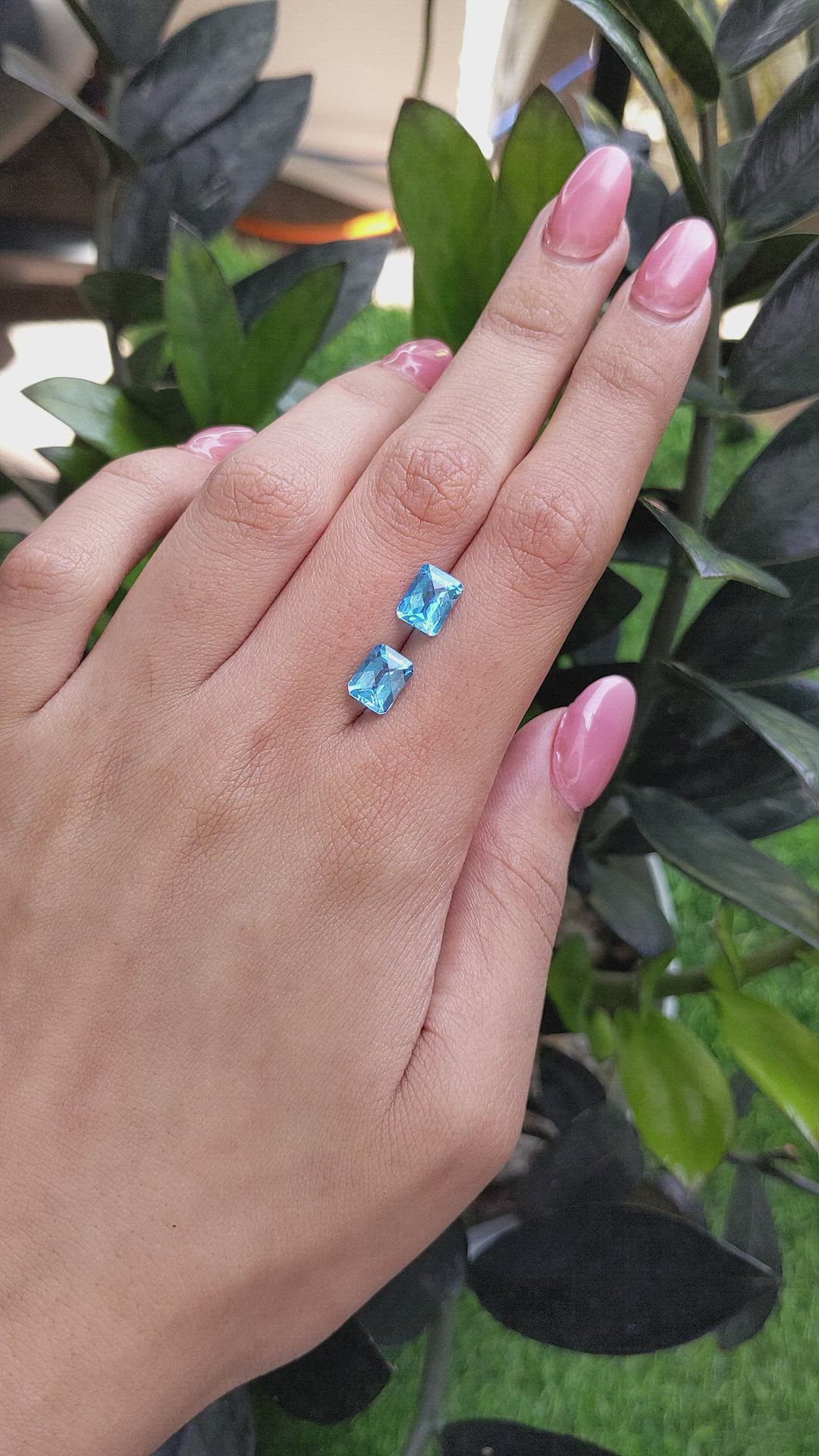 3.83 Ct.Tw.Total Carat Weight Topaz Pair from Ceylon (Sri Lanka) Size Video