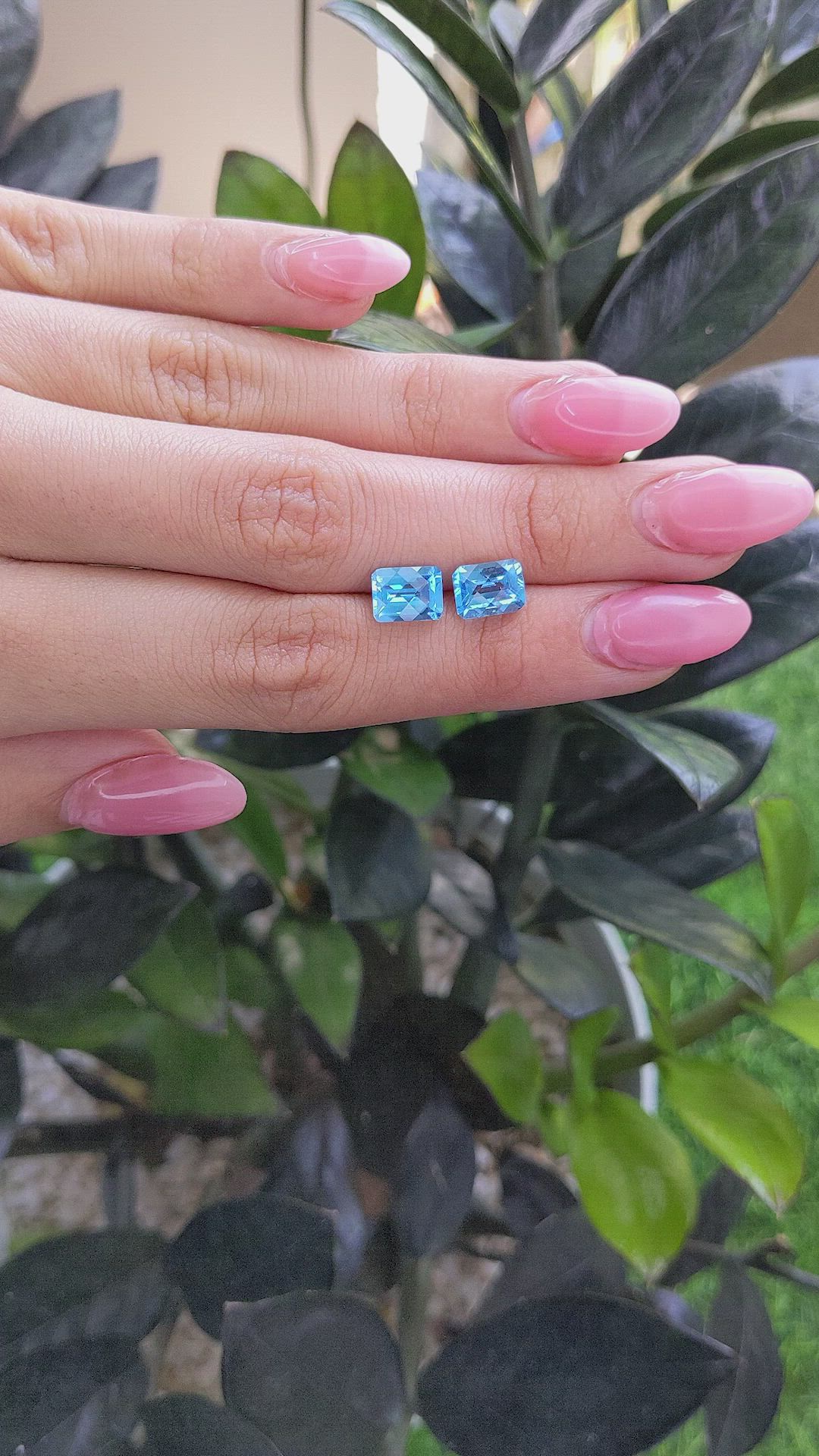 3.83 Ct.Tw.Total Carat Weight Topaz Pair from Ceylon (Sri Lanka) Size Video