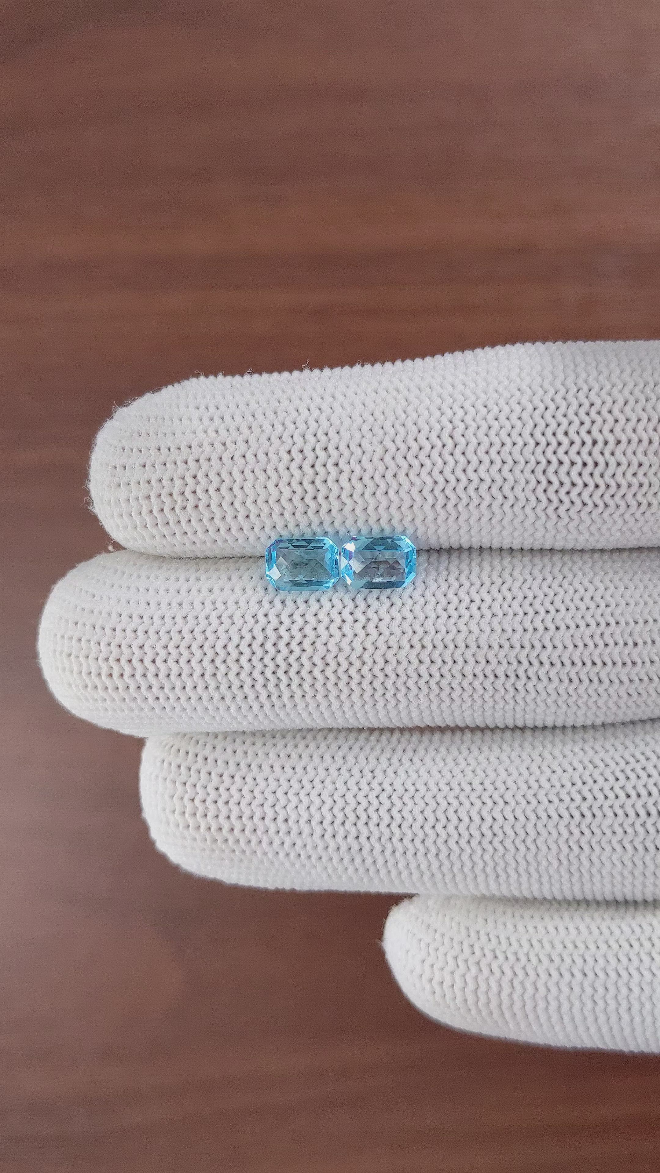 2.16 Ct.Tw.Total Carat Weight Topaz Pair from Ceylon (Sri Lanka) Size Video