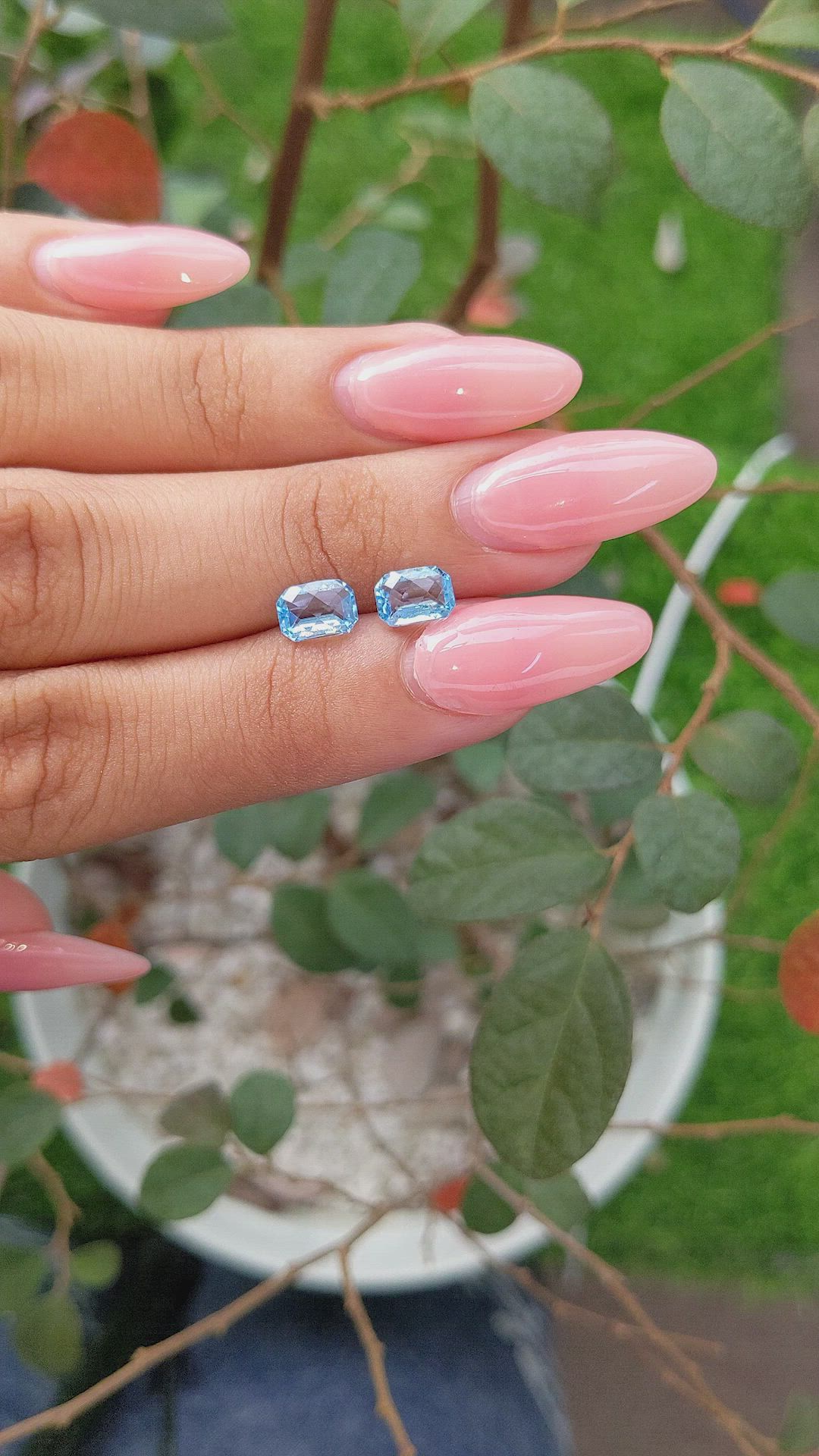 2.16 Ct.Tw.Total Carat Weight Topaz Pair from Ceylon (Sri Lanka) Size Video