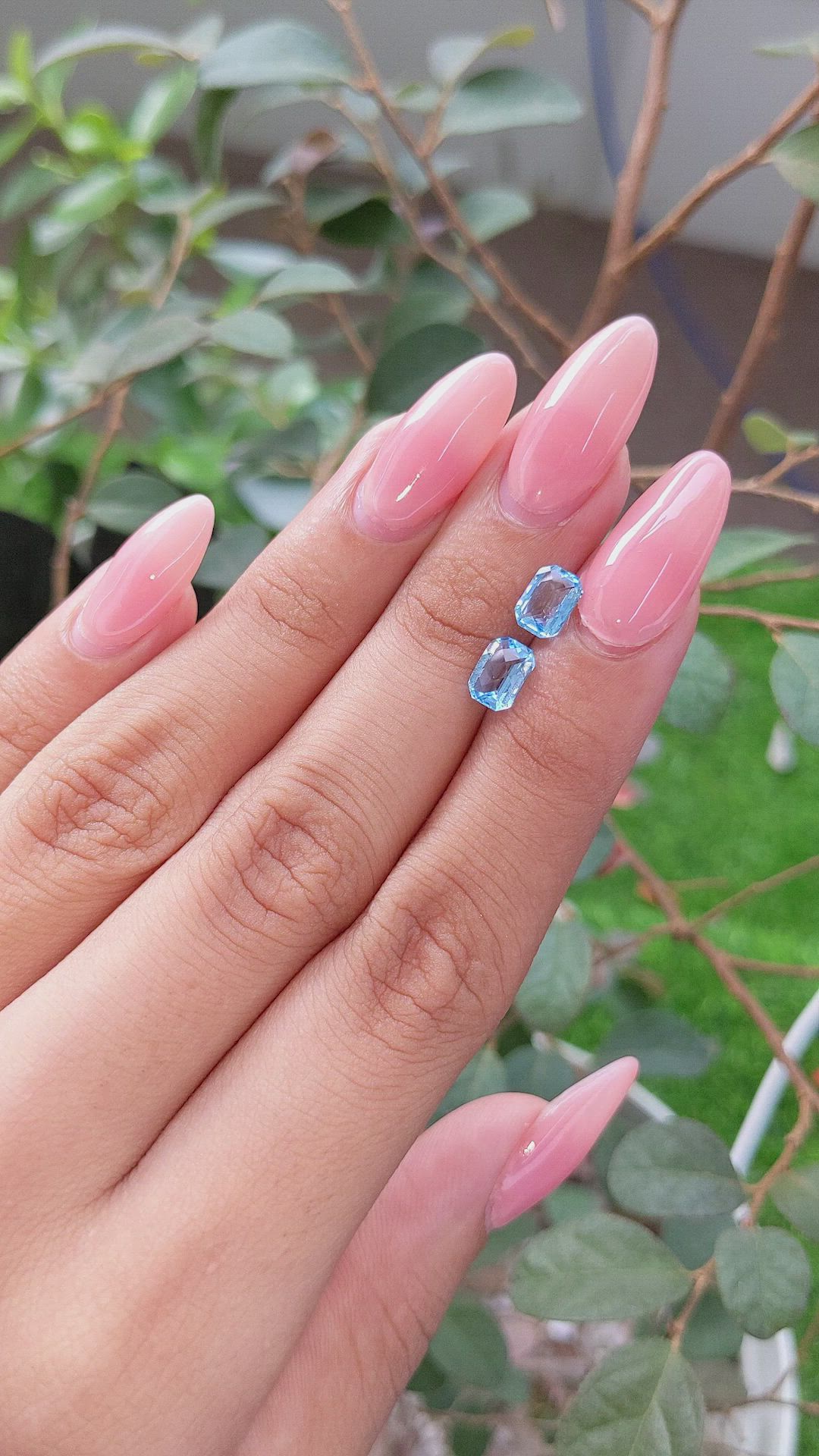 2.16 Ct.Tw.Total Carat Weight Topaz Pair from Ceylon (Sri Lanka) Size Video