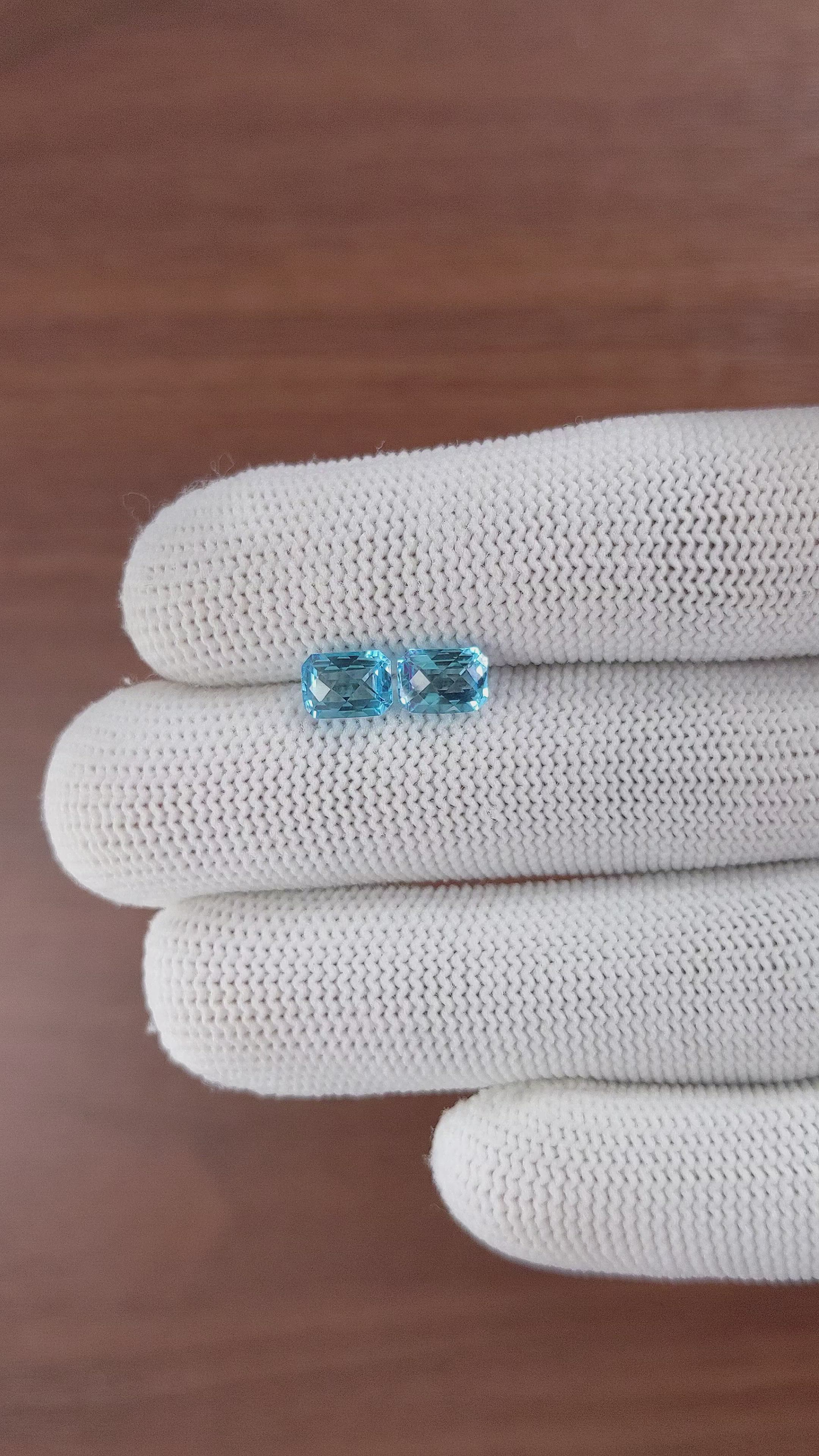 2.86 Ct.Tw.Total Carat Weight Topaz Pair from Ceylon (Sri Lanka) Size Video