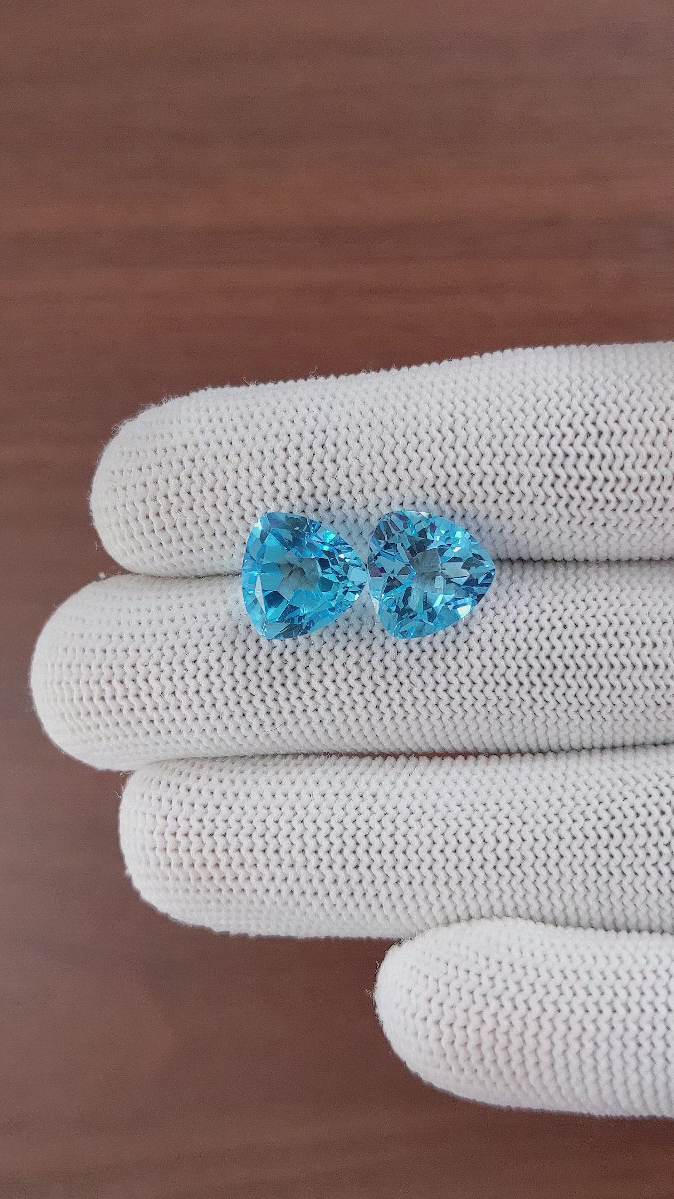 11.70 Ct.Tw.Total Carat Weight Topaz Pair from Ceylon (Sri Lanka) Size Video