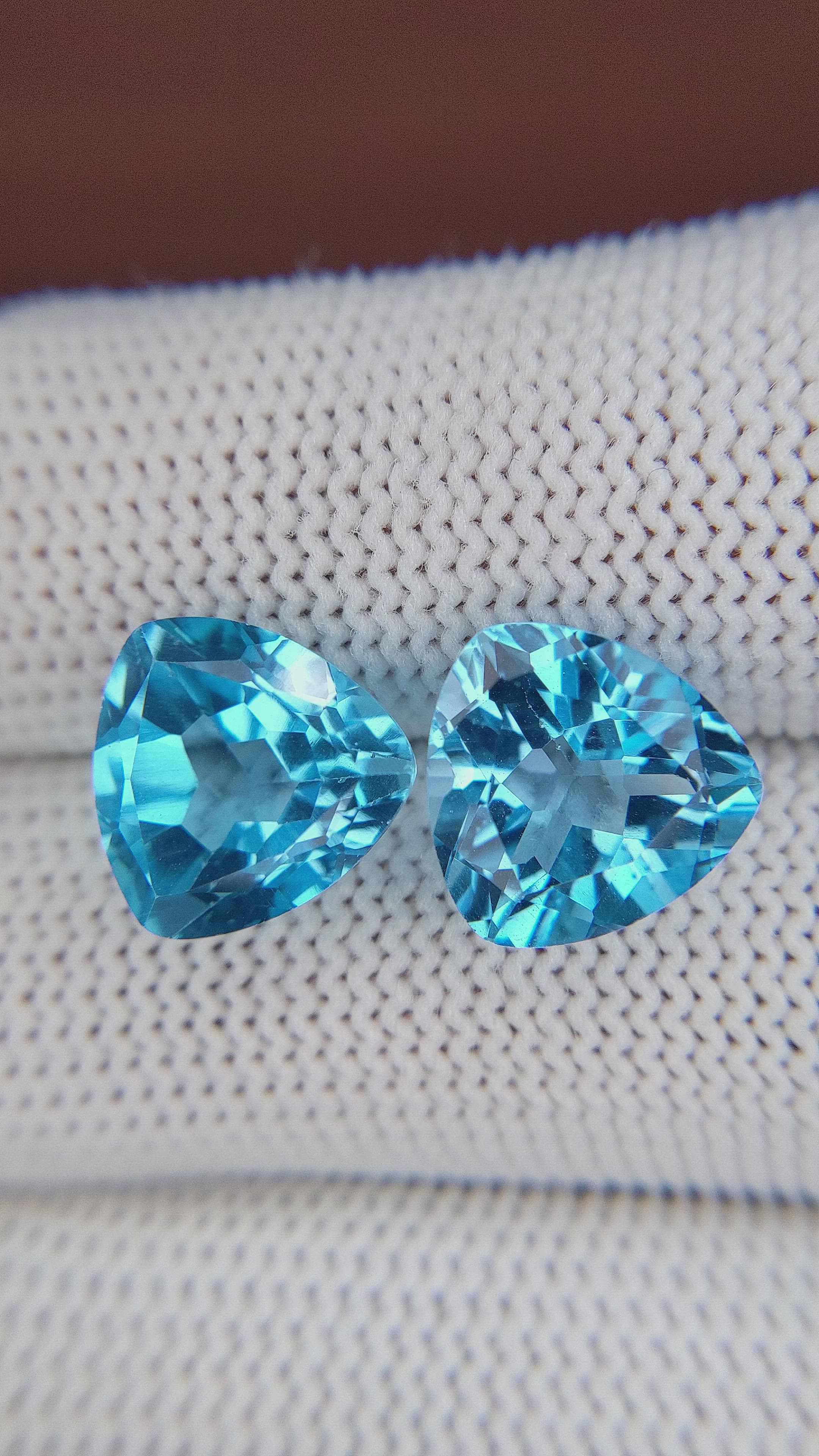 11.70 Ct.Tw.Total Carat Weight Topaz Pair from Ceylon (Sri Lanka) Size Video