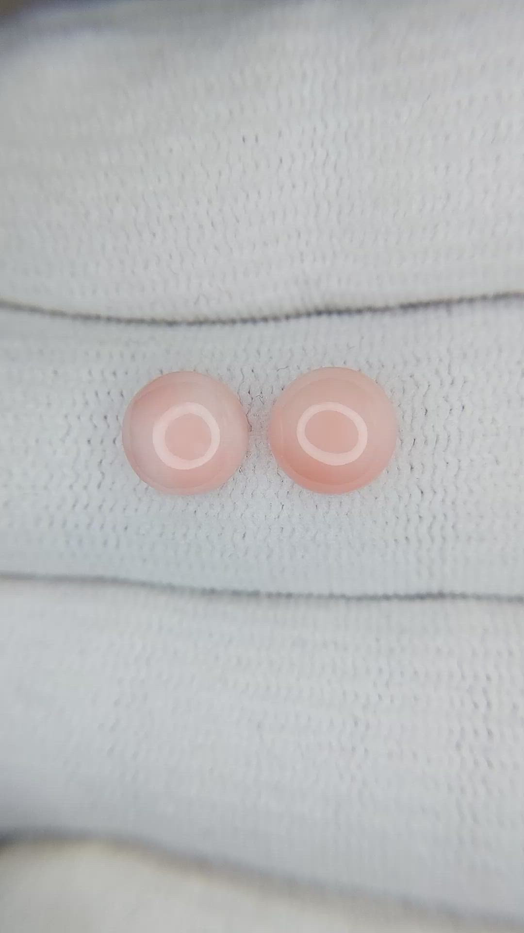 2.78&nbsp;Ct.Tw.Total Carat Weight Cabochon Coral Pair from Italy Size Video