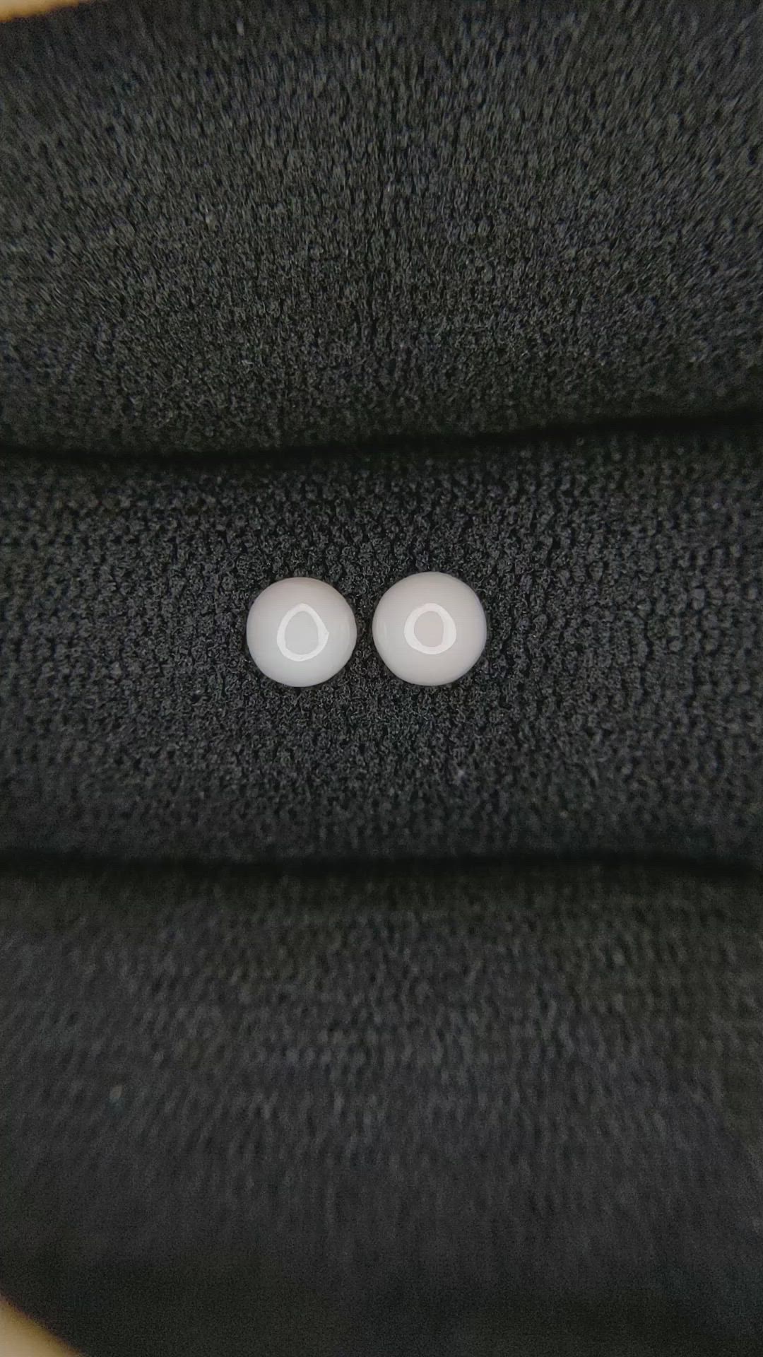 0.45 Ct.Tw.Total Carat Weight Cabochon Coral Pair from Italy Size Video